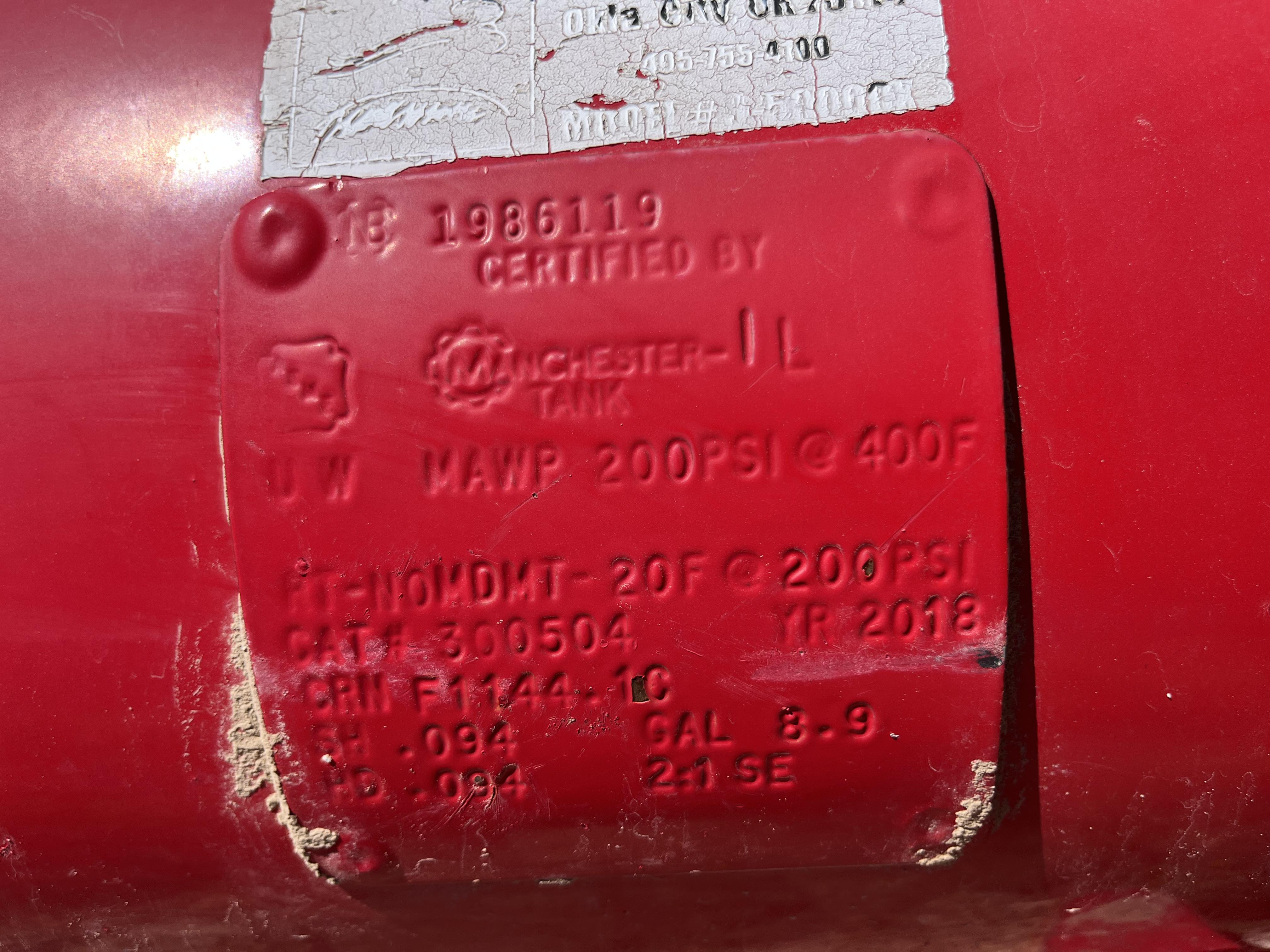 Used Blowcase, Horizontal, 8.9 gal, 200#