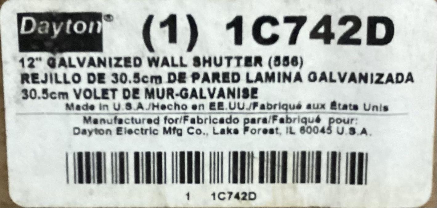 12" Galvanized Wall Shutter