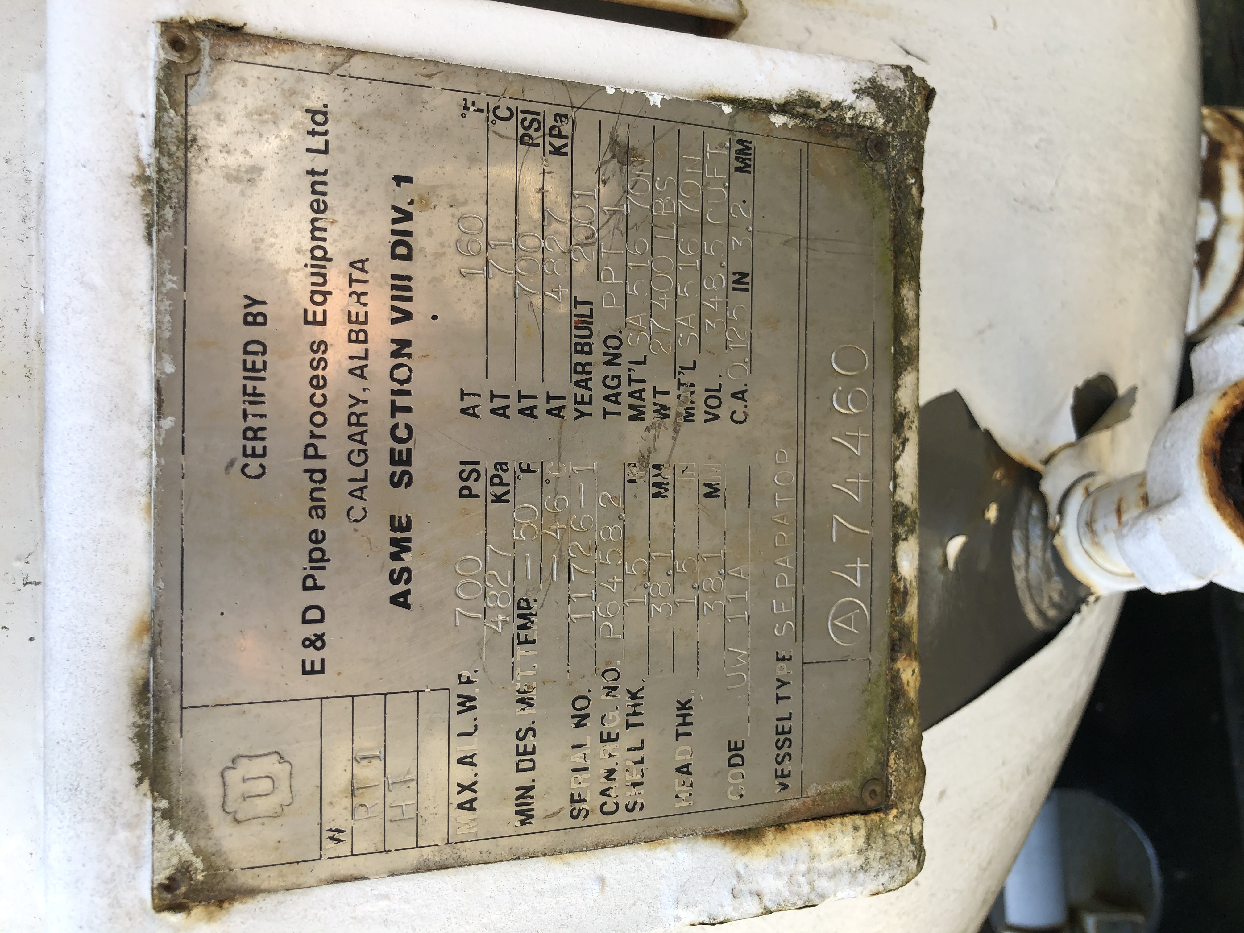 Used Separator, Horizontal, 4P, 72"x10', 700#