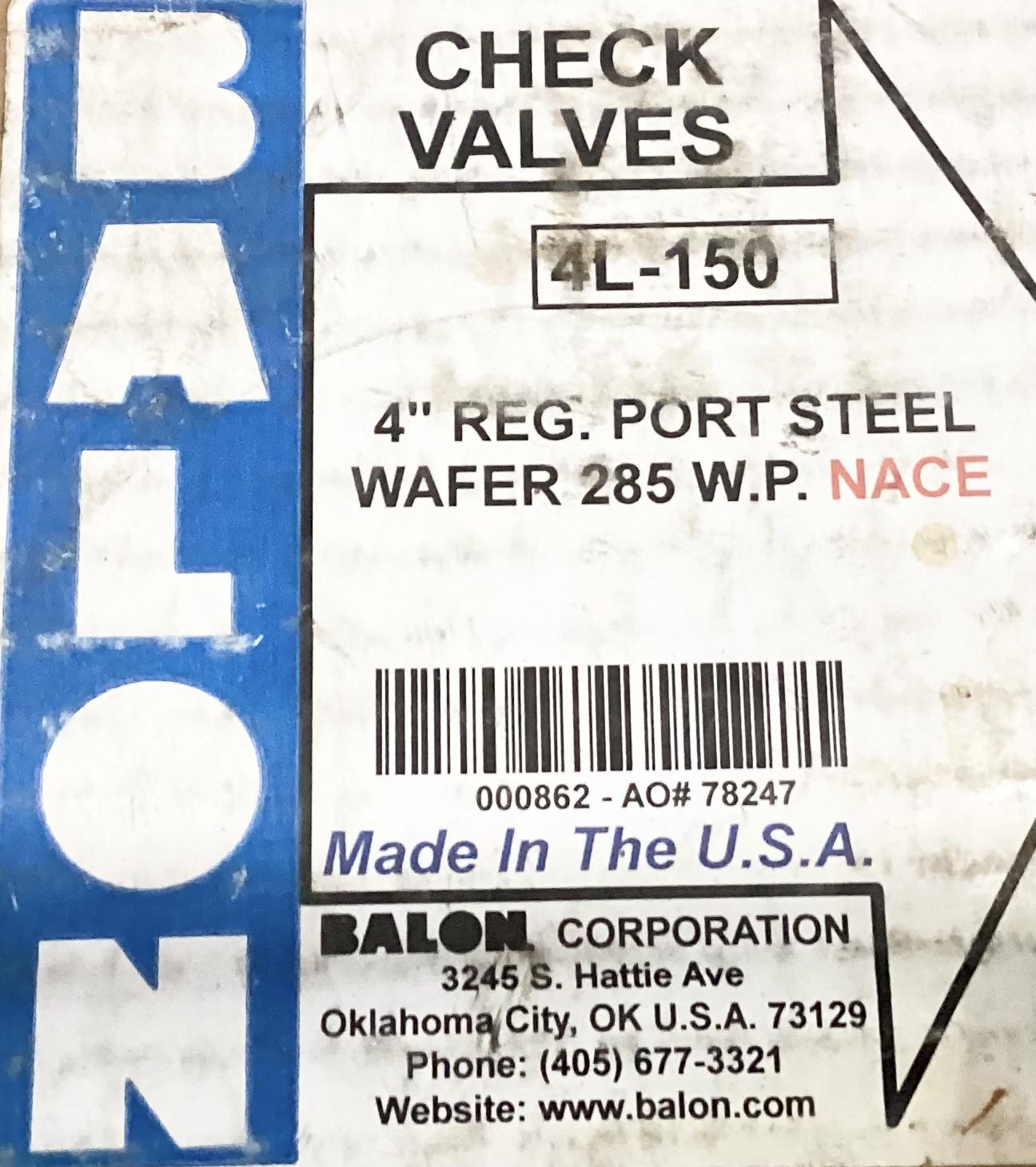 Valve, Check, Balon, 4", 285#
