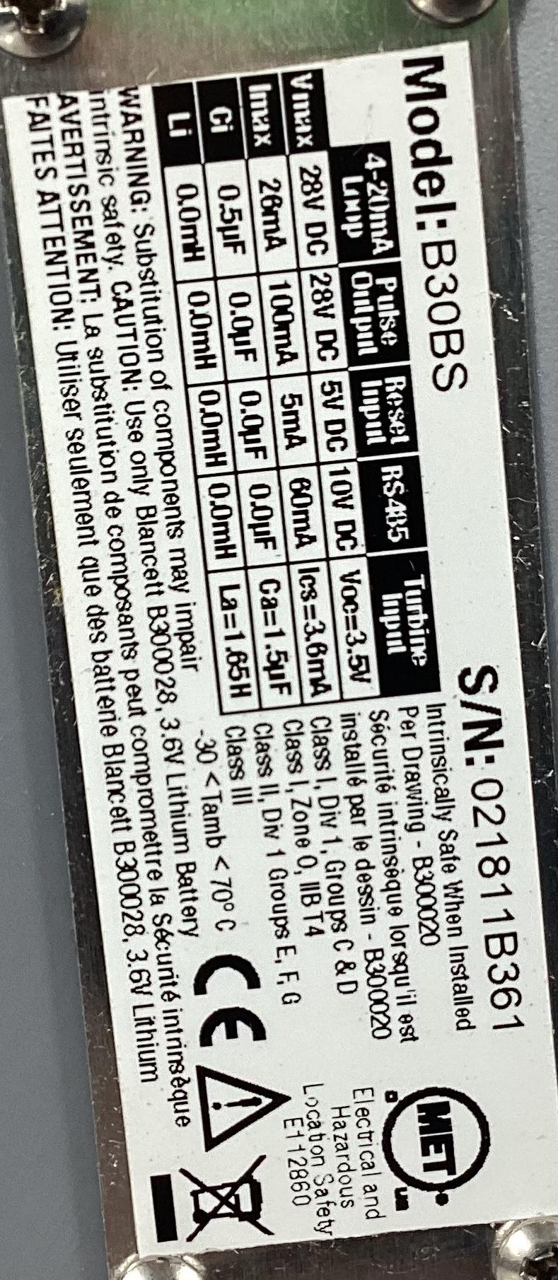 Meter, Flow, Blancett, 1", BC3000