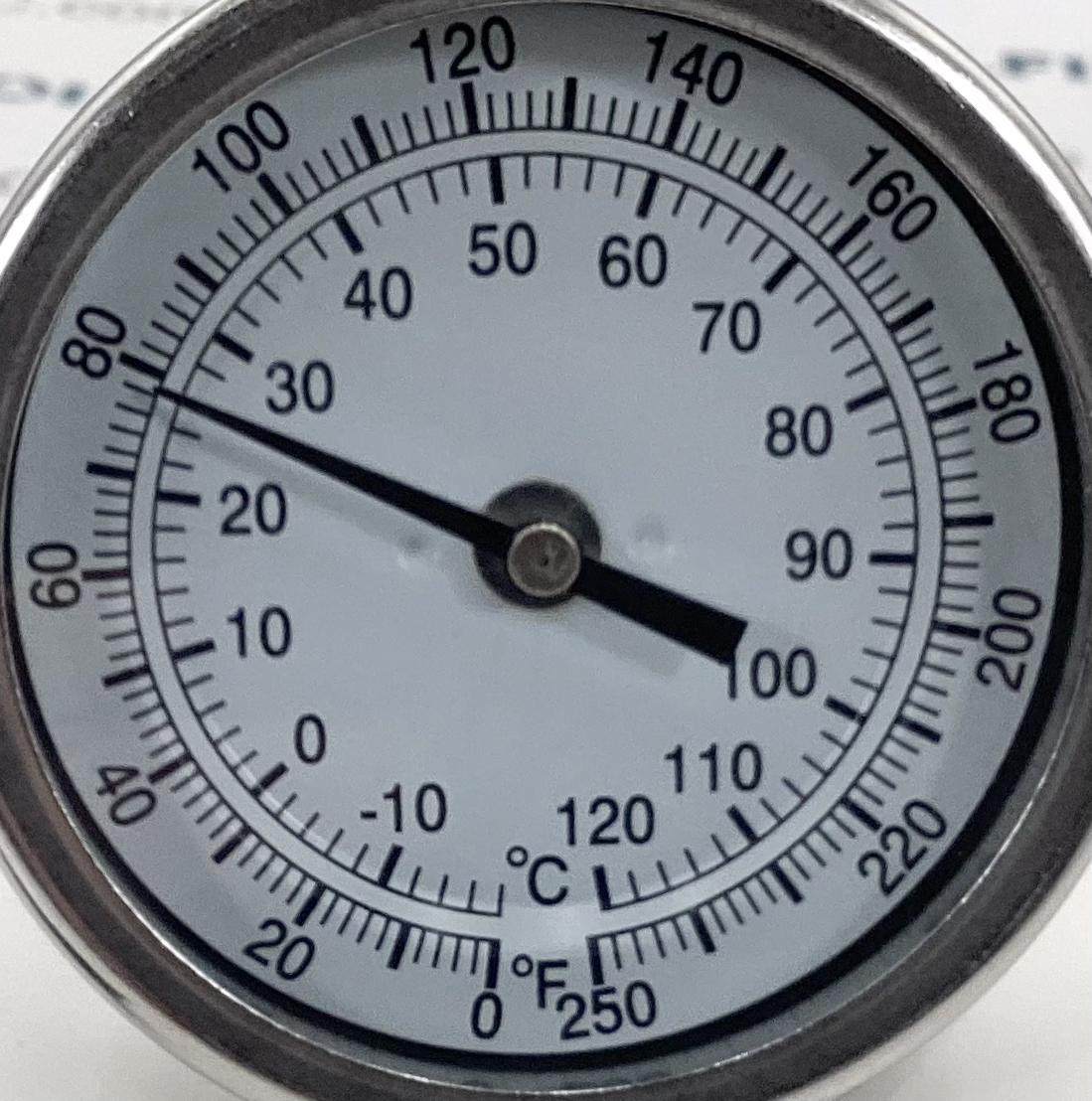 Gauge, Temperature, 1/2"x3"x4", 0-250°F