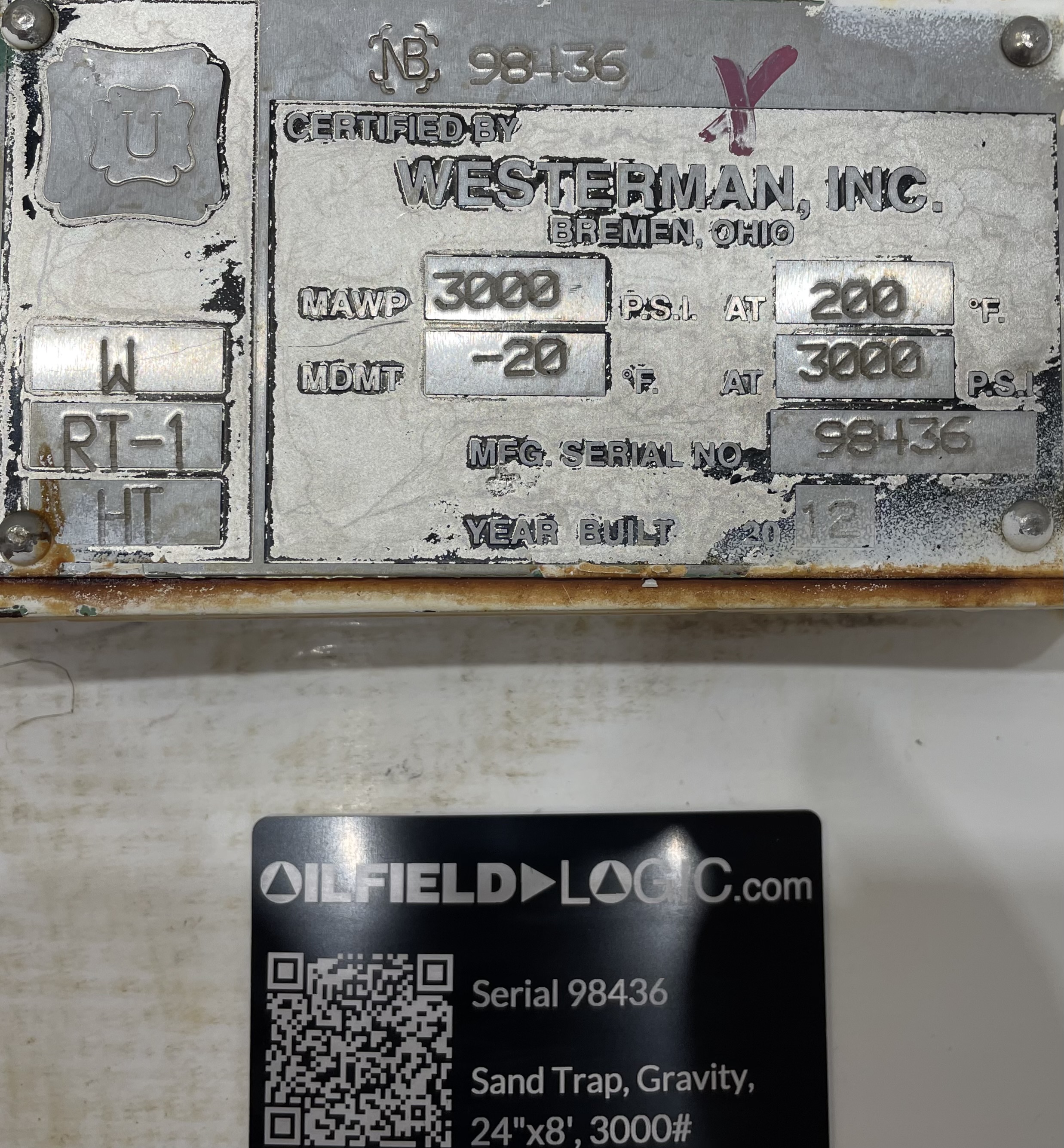 Used Sand Trap, Gravity, 24"x8', 3000#