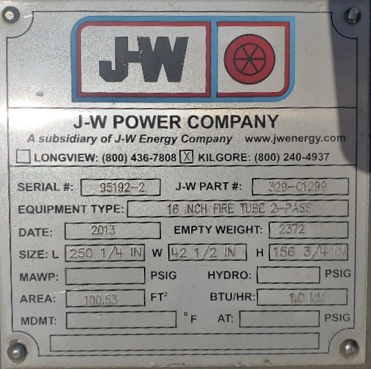 Used GPU, Single, 24"x10', 1440, 1 mmbtu, 3" 5000#