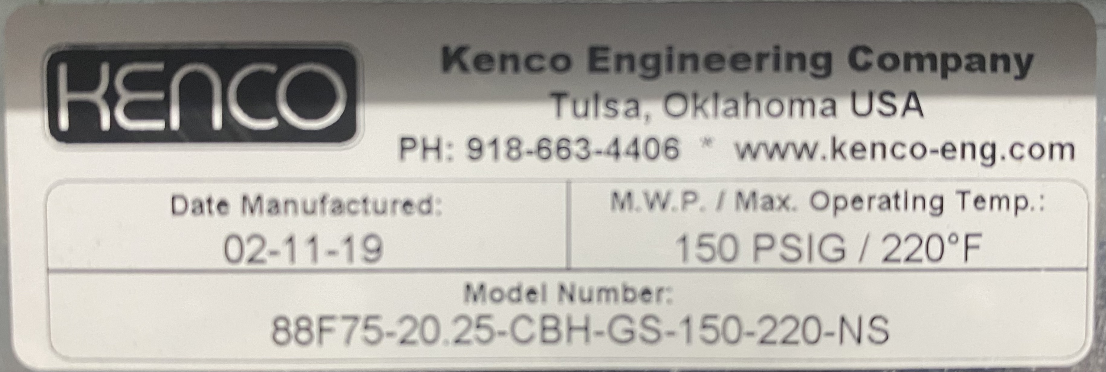 Kemco 88F75-20-25-CBH-GS-150-220-NS