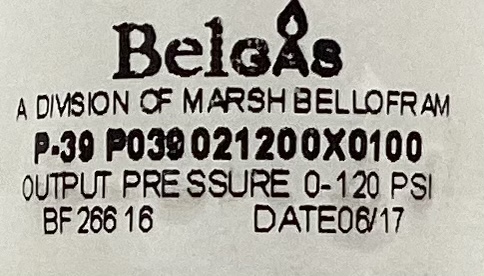 Regulator, Belgas, 1/4", 0-120#
