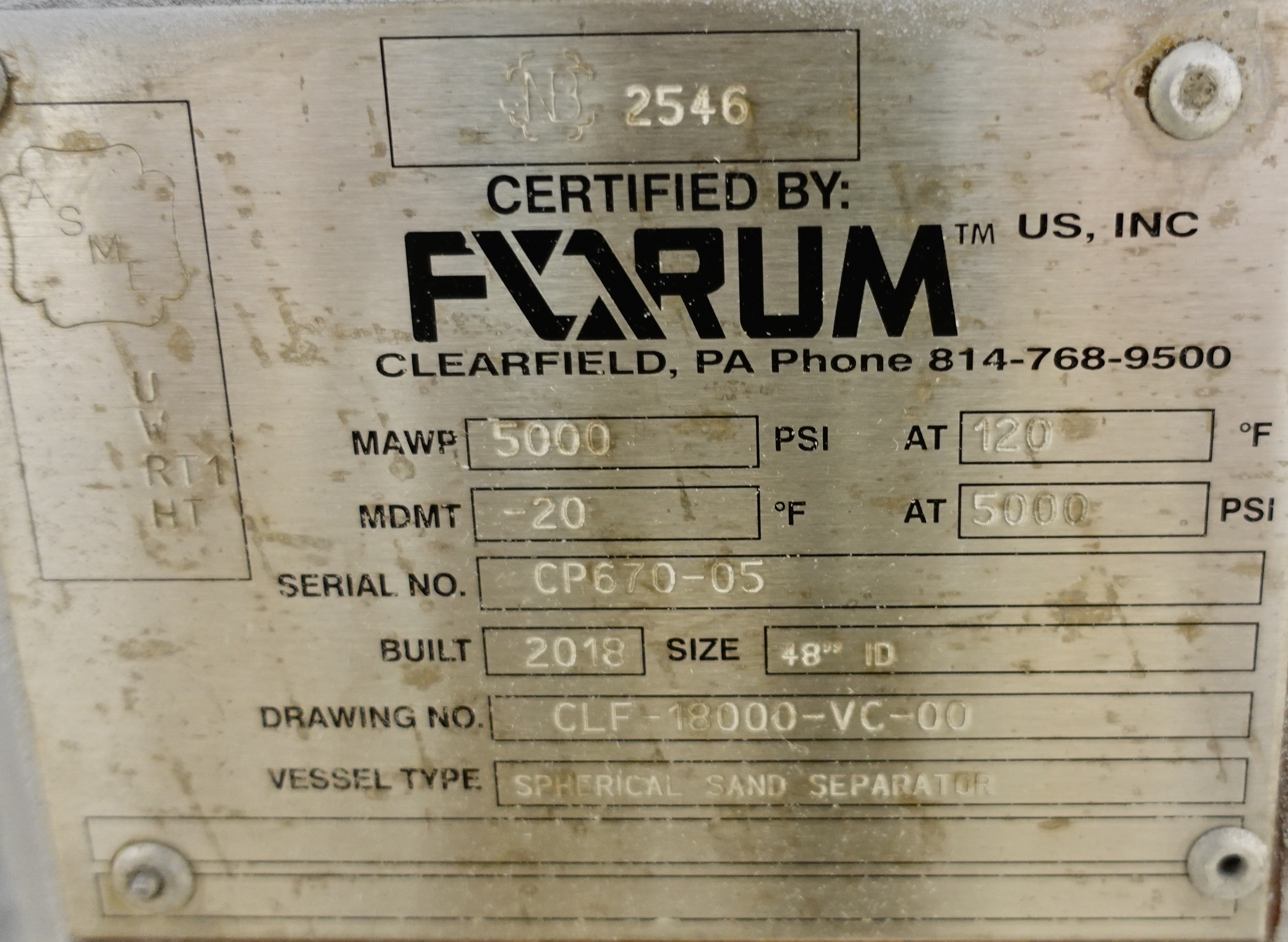 Used Sand Trap, Spherical, 48", 5000#