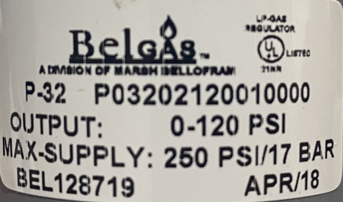 Regulator, Belgas, P-32, 1/4 inch NPT, 0-120#
