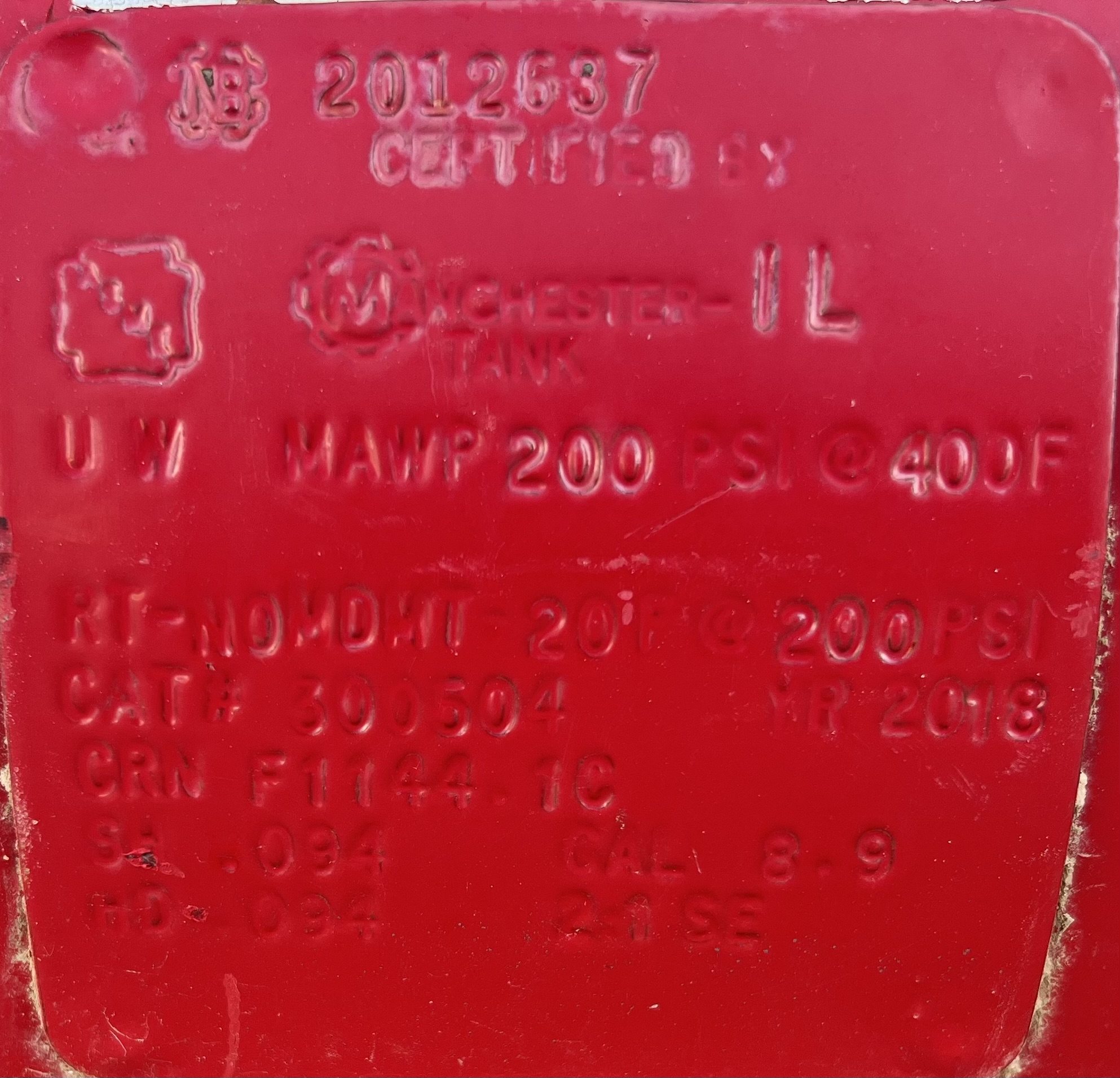 Used Blowcase, Horizontal, 8.9 gal, 200#