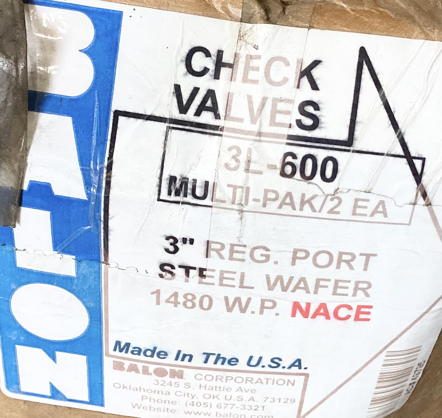 Valve, Check, Balon, 3", 1480#