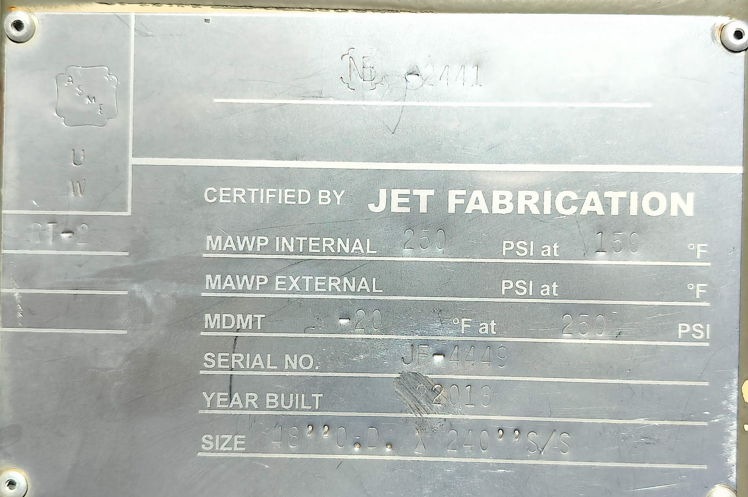 Used Separator, Vertical, 2P, 48"x20', 250#