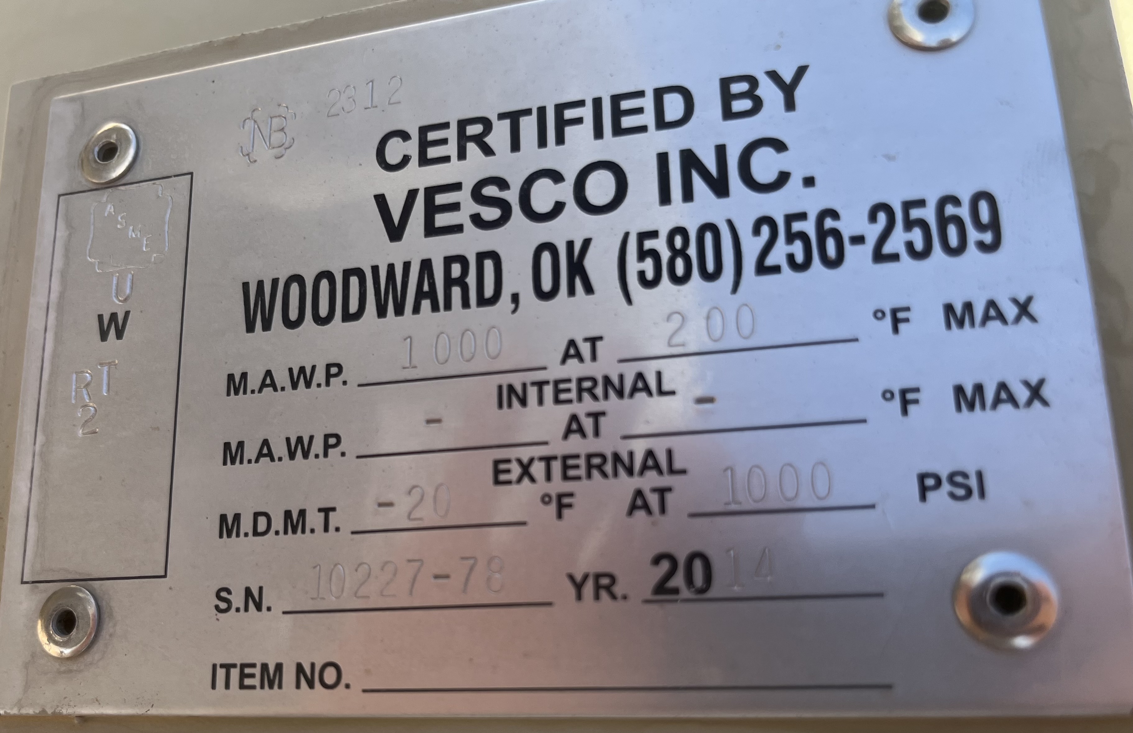 Used Separator, Vertical, 2P, 48"x10', 1000#