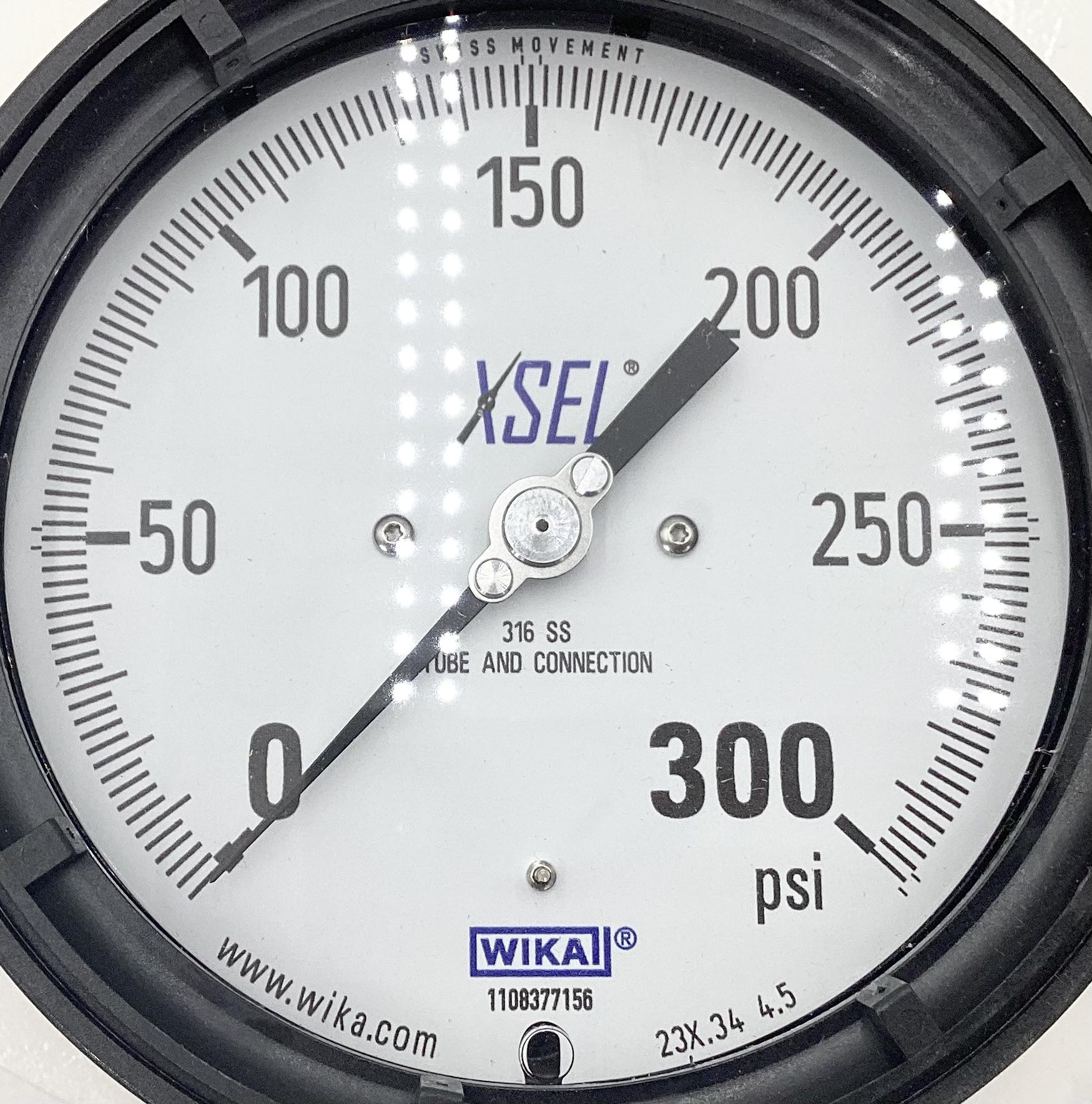 Gauge, Pressure, Dry, 1/2"x4-1/2", 0-300#