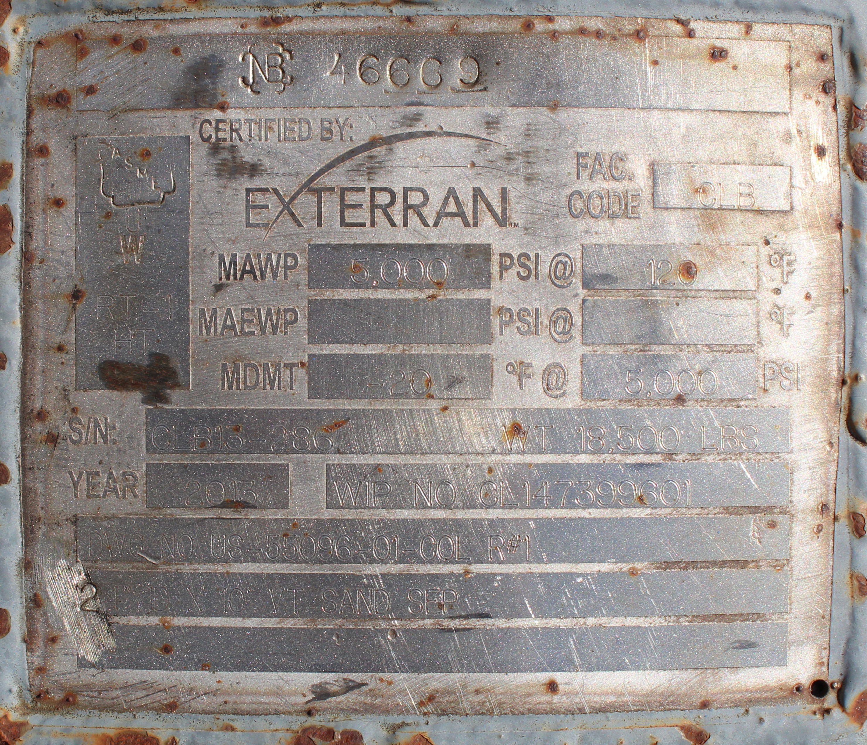 Used Sand Trap, Cyclonic, 30"x10', 5000#