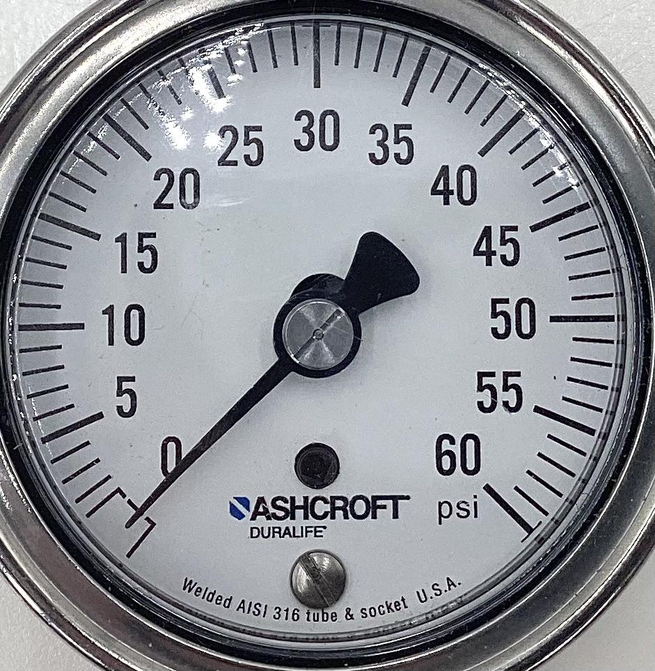 Gauge, Pressure, Dry, 1/4"x2", 0-60#