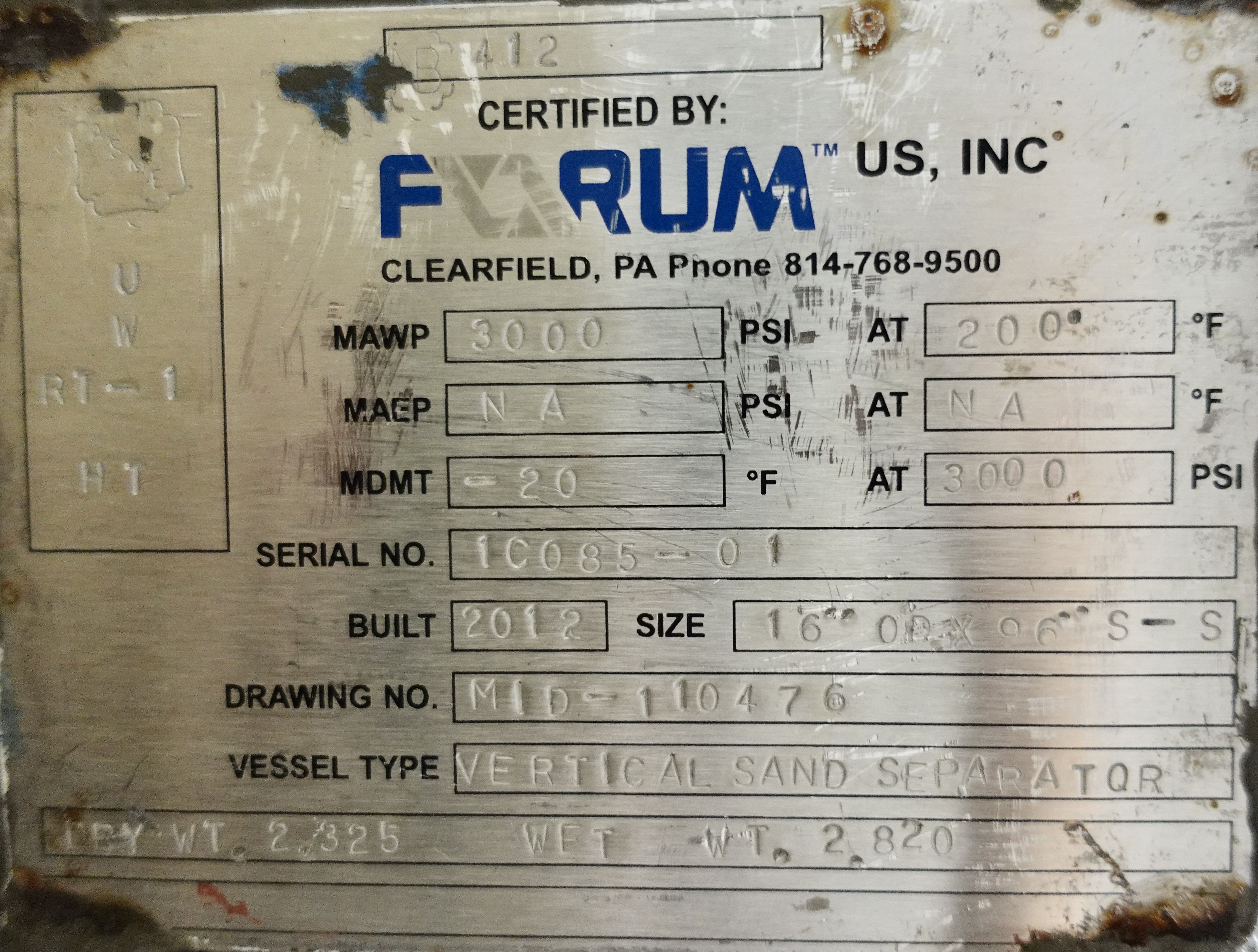 Used Sand Trap, Gravity, 16"x8', 3000#