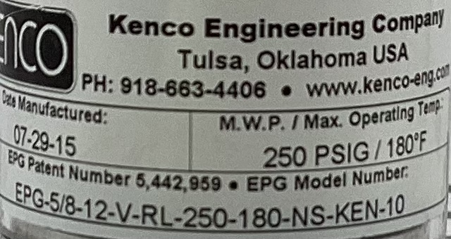 Gauge, Level, Liquid, 5/8"x8", 250#