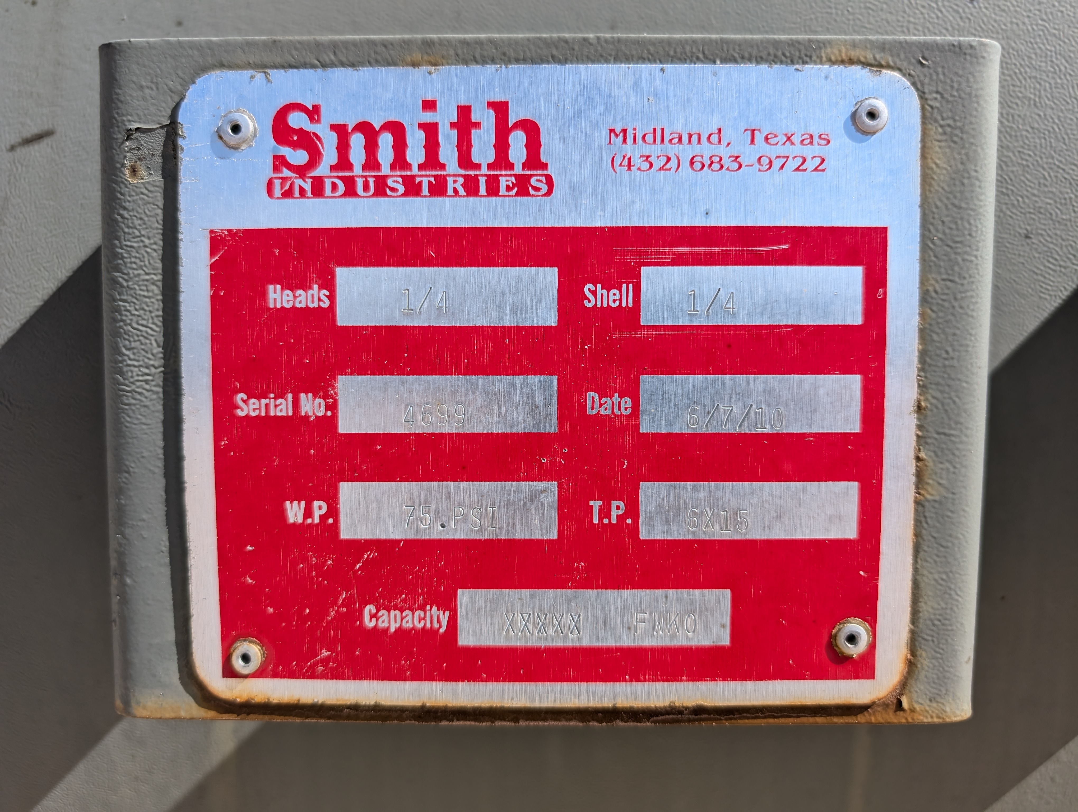 Used Separator, Horizontal, 2P, 72"x15', 75#