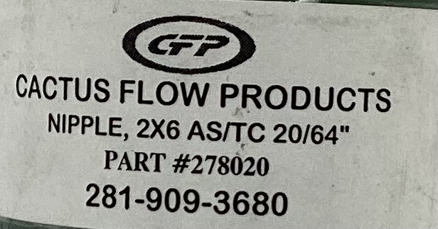 Choke, Nipple, 2"x6", 20/64"