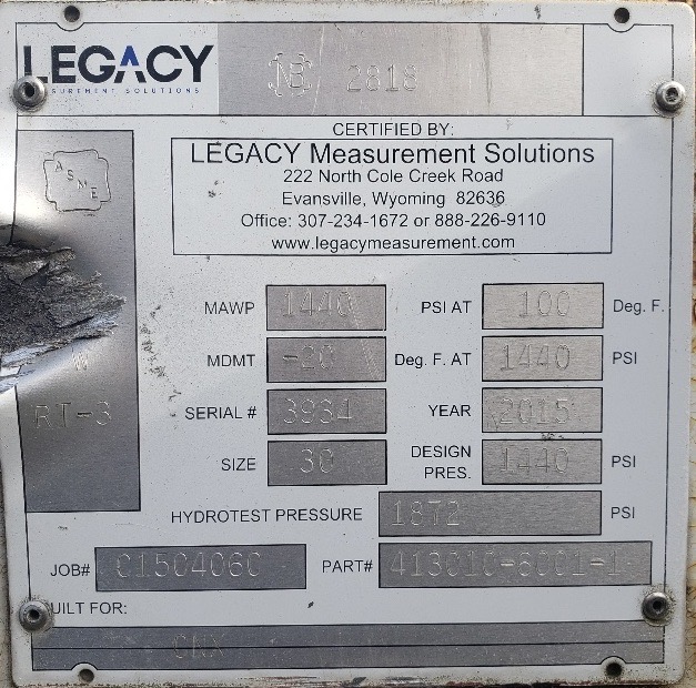 Used Separator, Horizontal, 3P, 30" x 10', 1440#