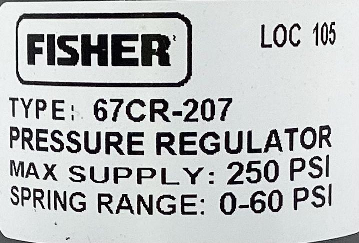 Regulator, Fisher, 1/4", 0-60#