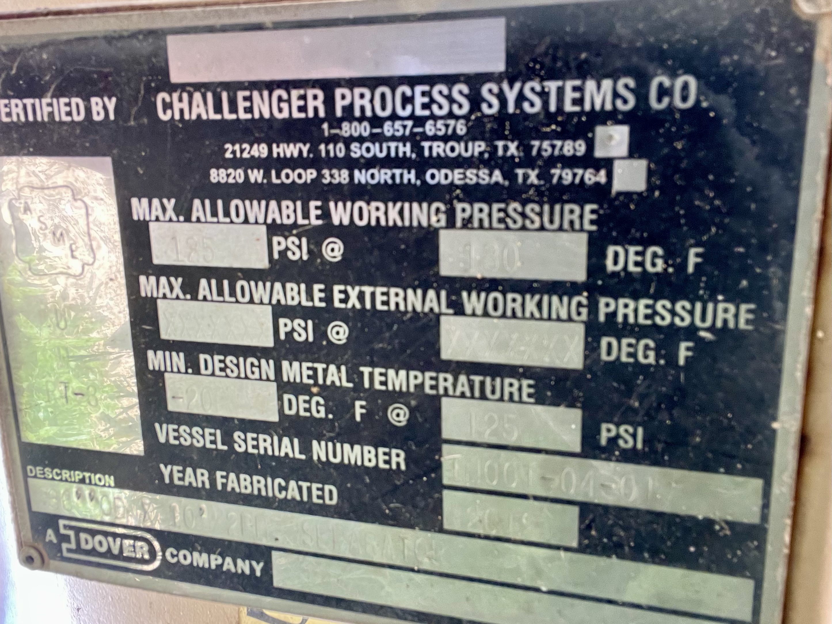 Separator, Vertical, 2P, 36"x10', 125#