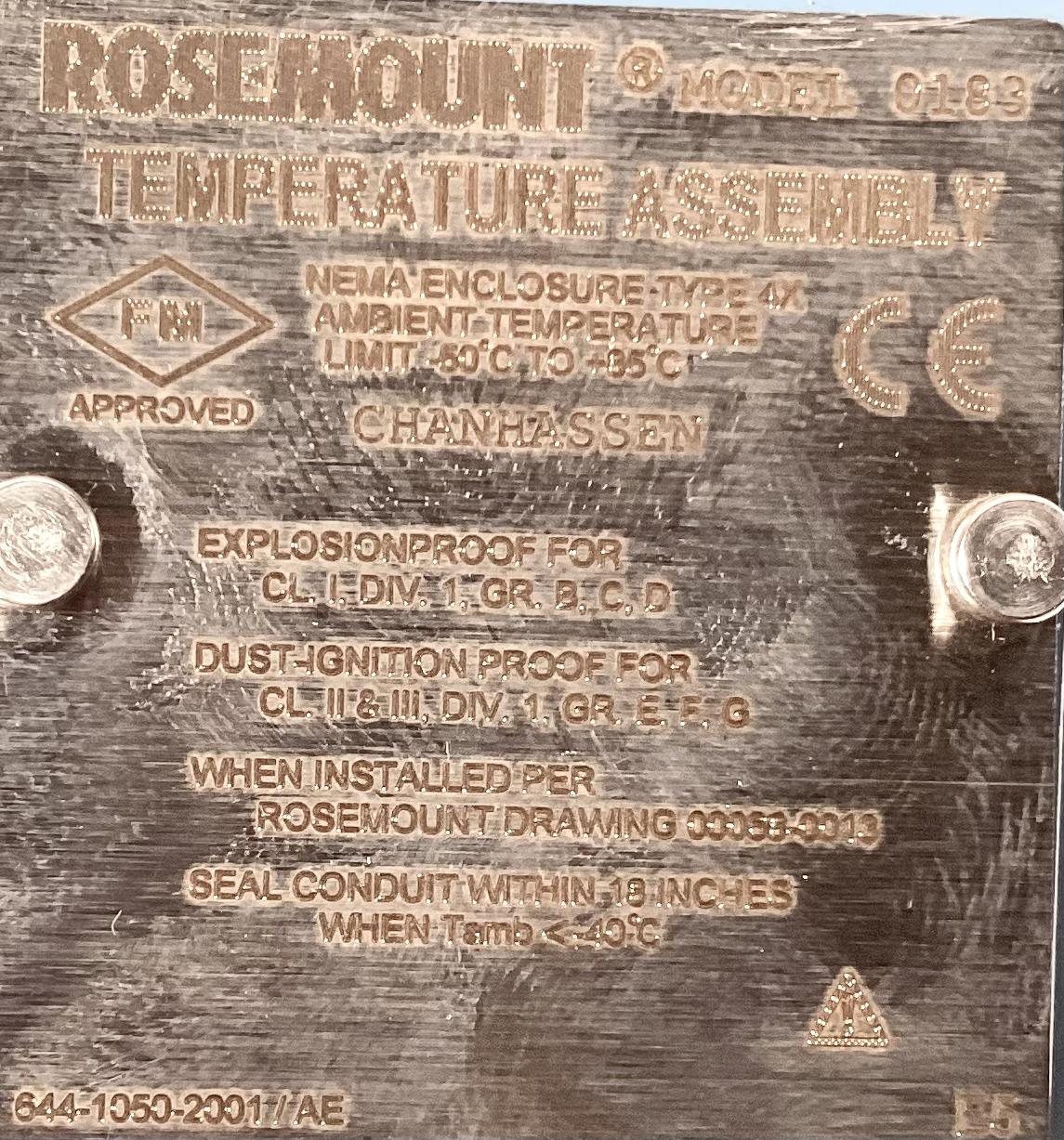 Sensor, Temperature, Rosemount, 3/4", -58°F to 185°F, 7000#