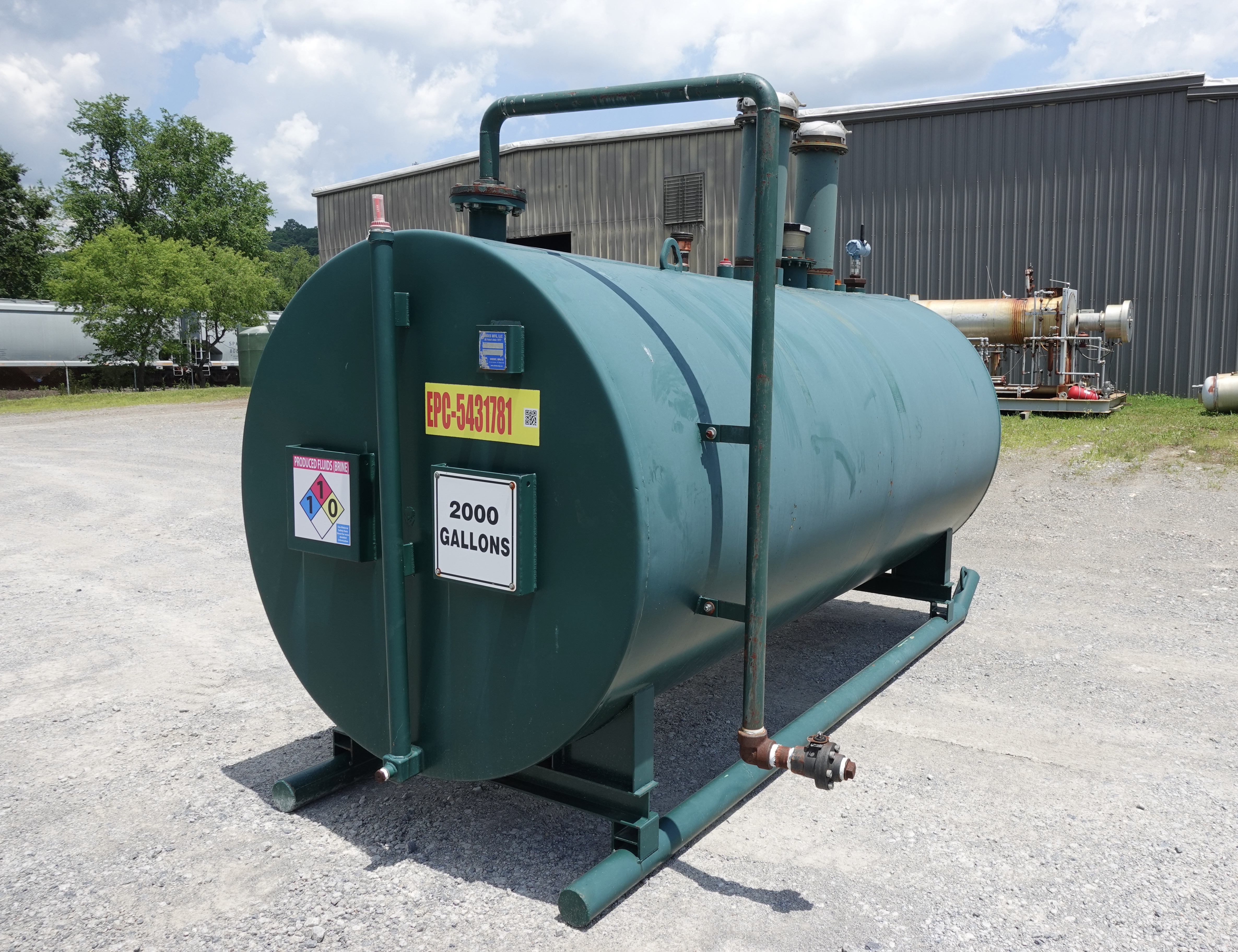 Used Storage Tank, 65"x12', 2000 gal