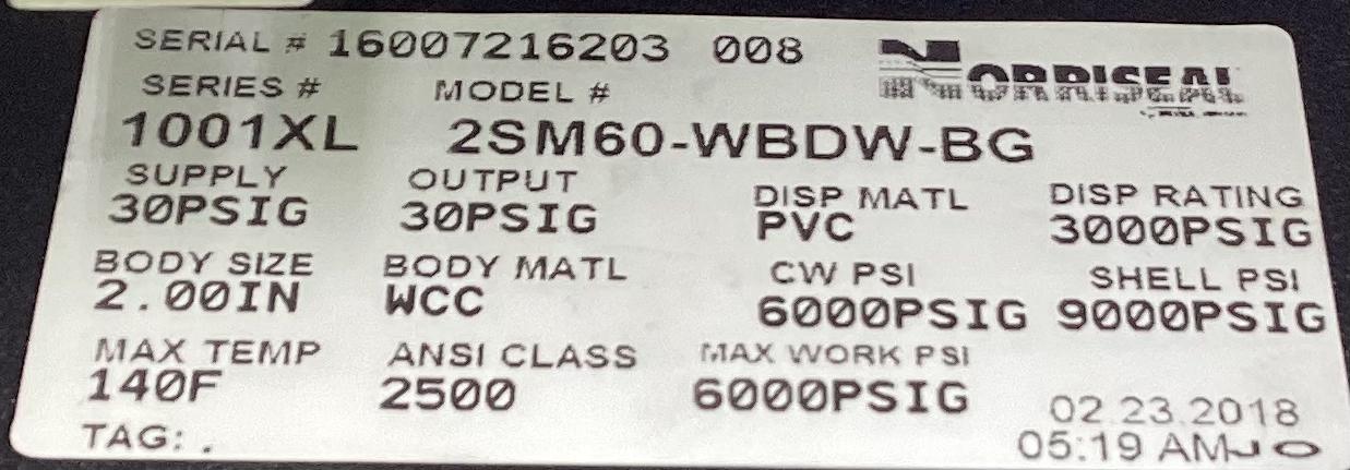 LLC, Norriseal, 1001XL, 2", 6000#