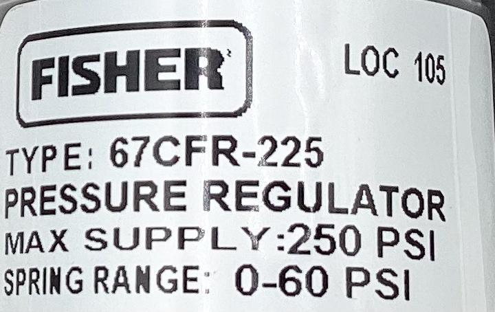 Regulator, Fisher, 1/4", 0-60#