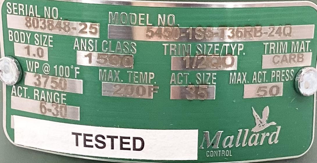 Valve, Control, Mallard , 1", 3750#