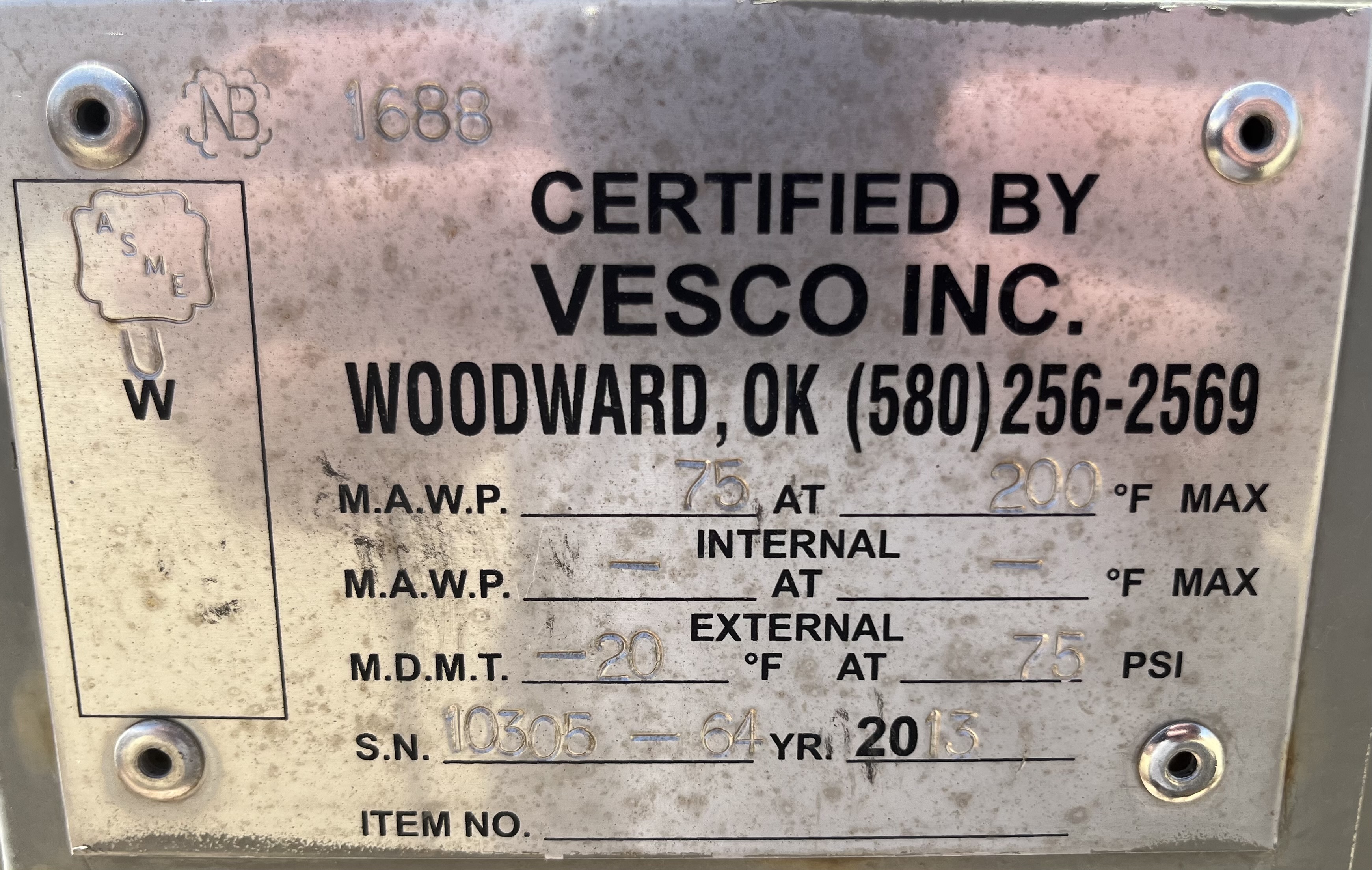 Used Separator, Horizontal, 2P, 72"x15', 75#