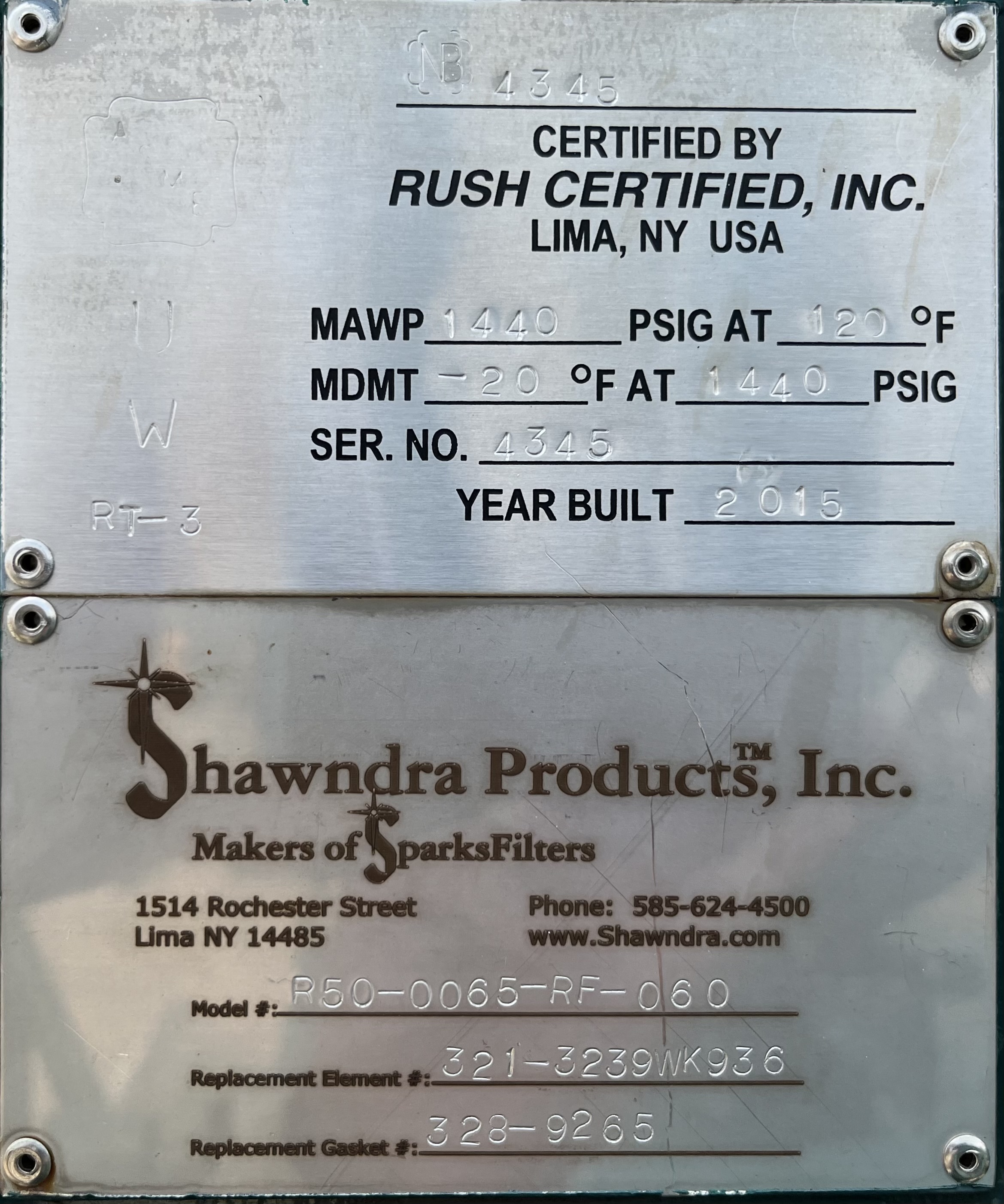 Used Filter Separator, Horizontal, 24"x12'6", 1440#