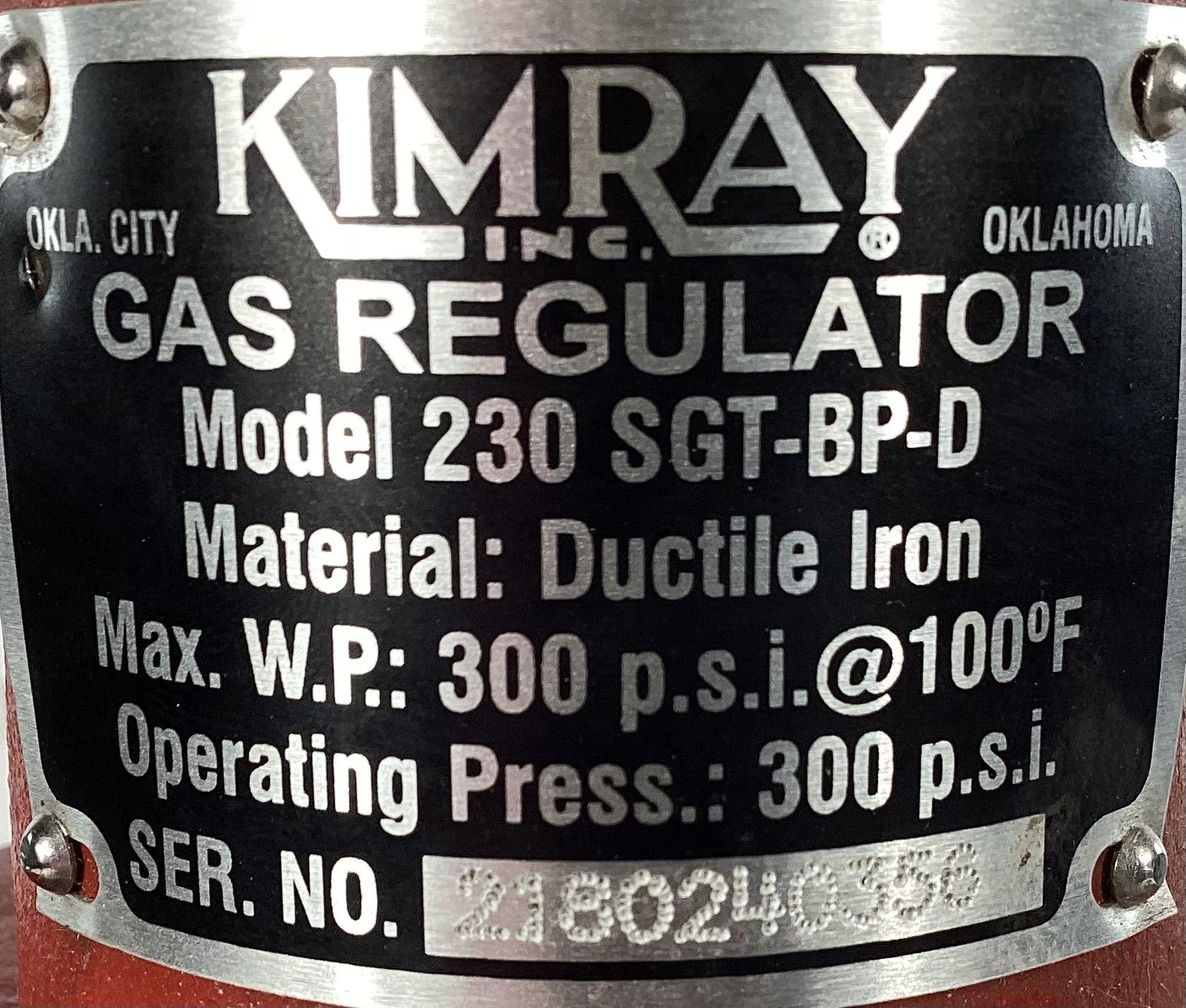 Kimray 2" Gas Regulator, 1/4" FNPT Inlet, 300# WP