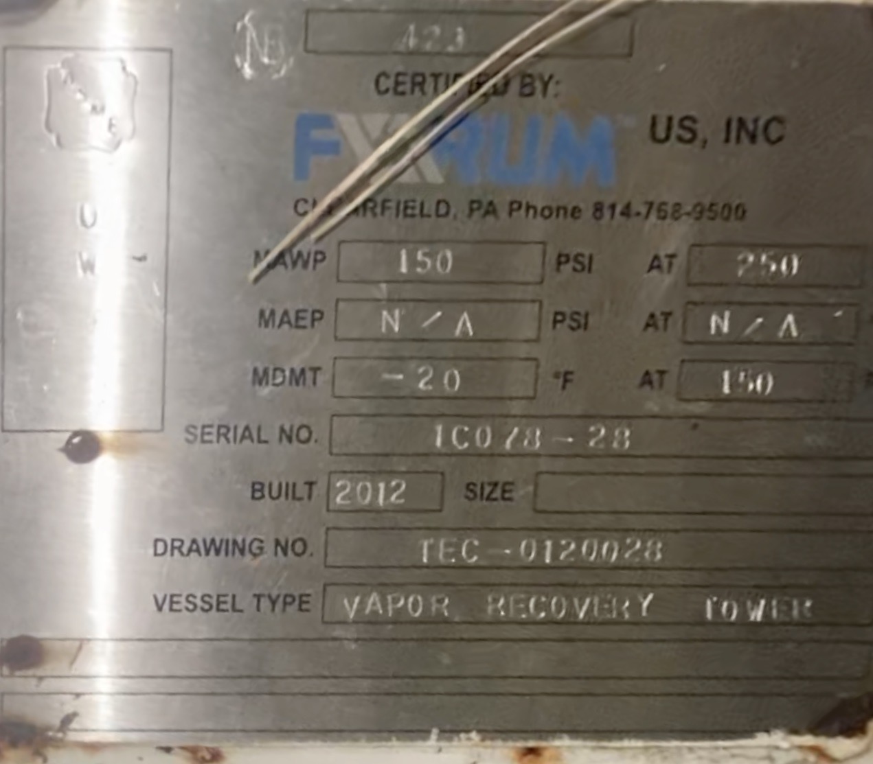 Used VRT, 30"x30', 150#