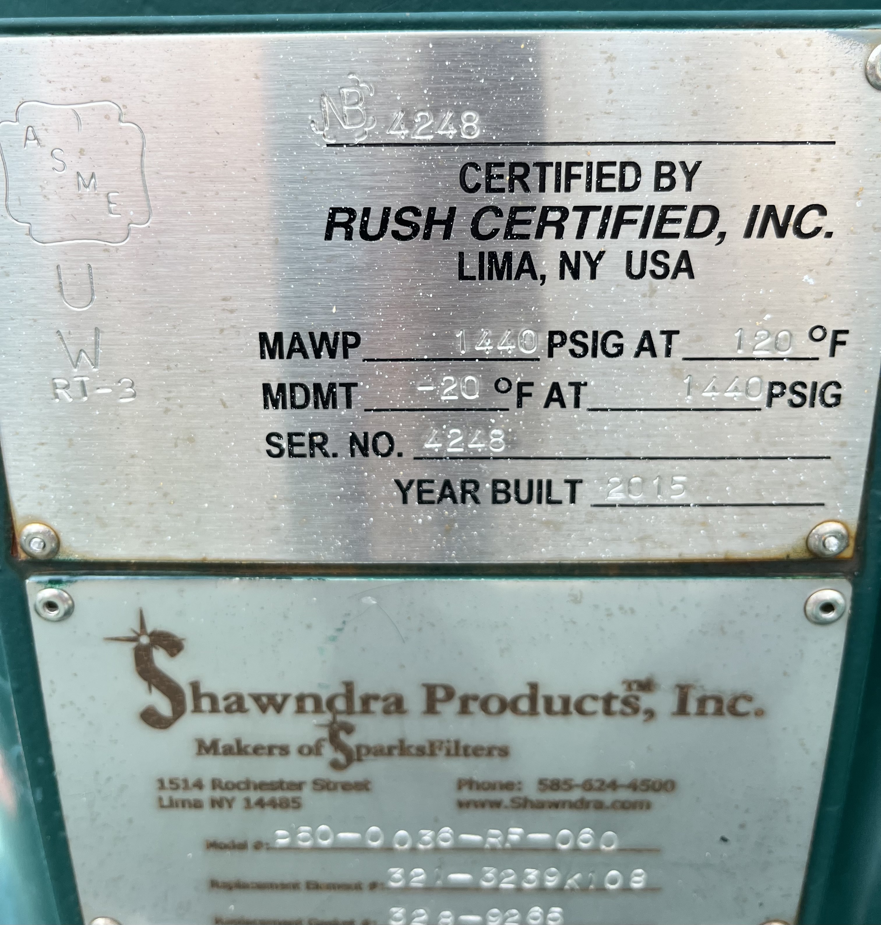 Used Filter Separator, Horizontal, 24"x12'6", 1440#