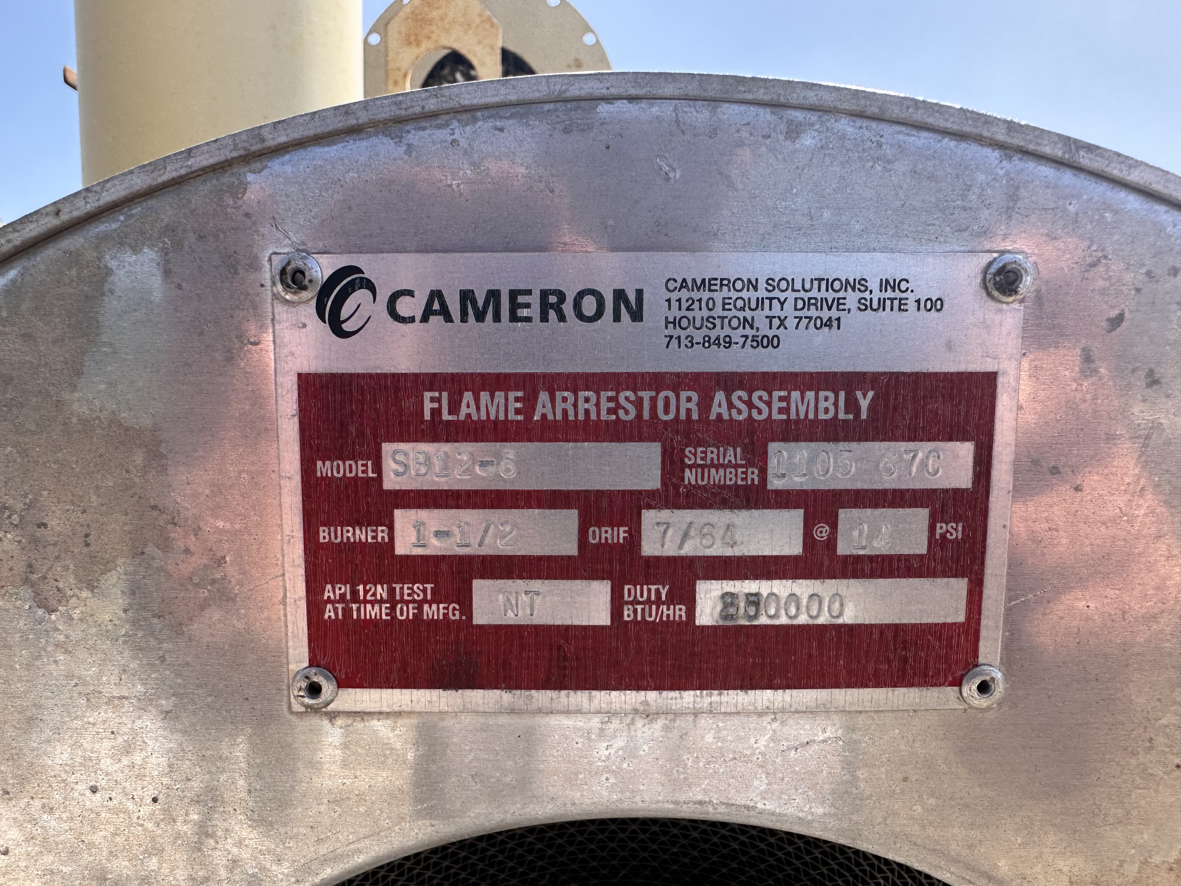 Dehy, 250 mbtu, 16" Tower