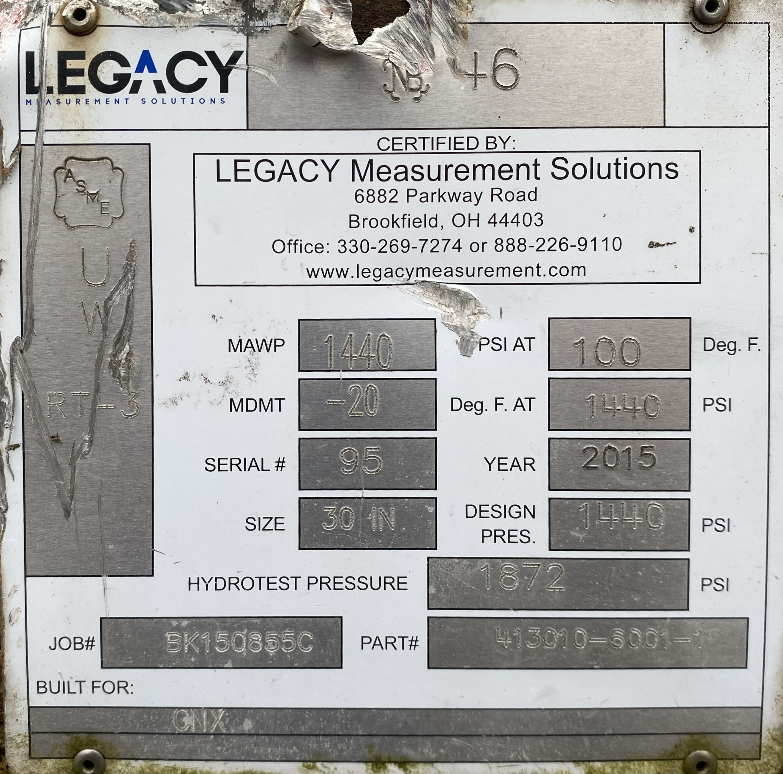 Used Separator, Horizontal, 3P, 30" x 10', 1440#