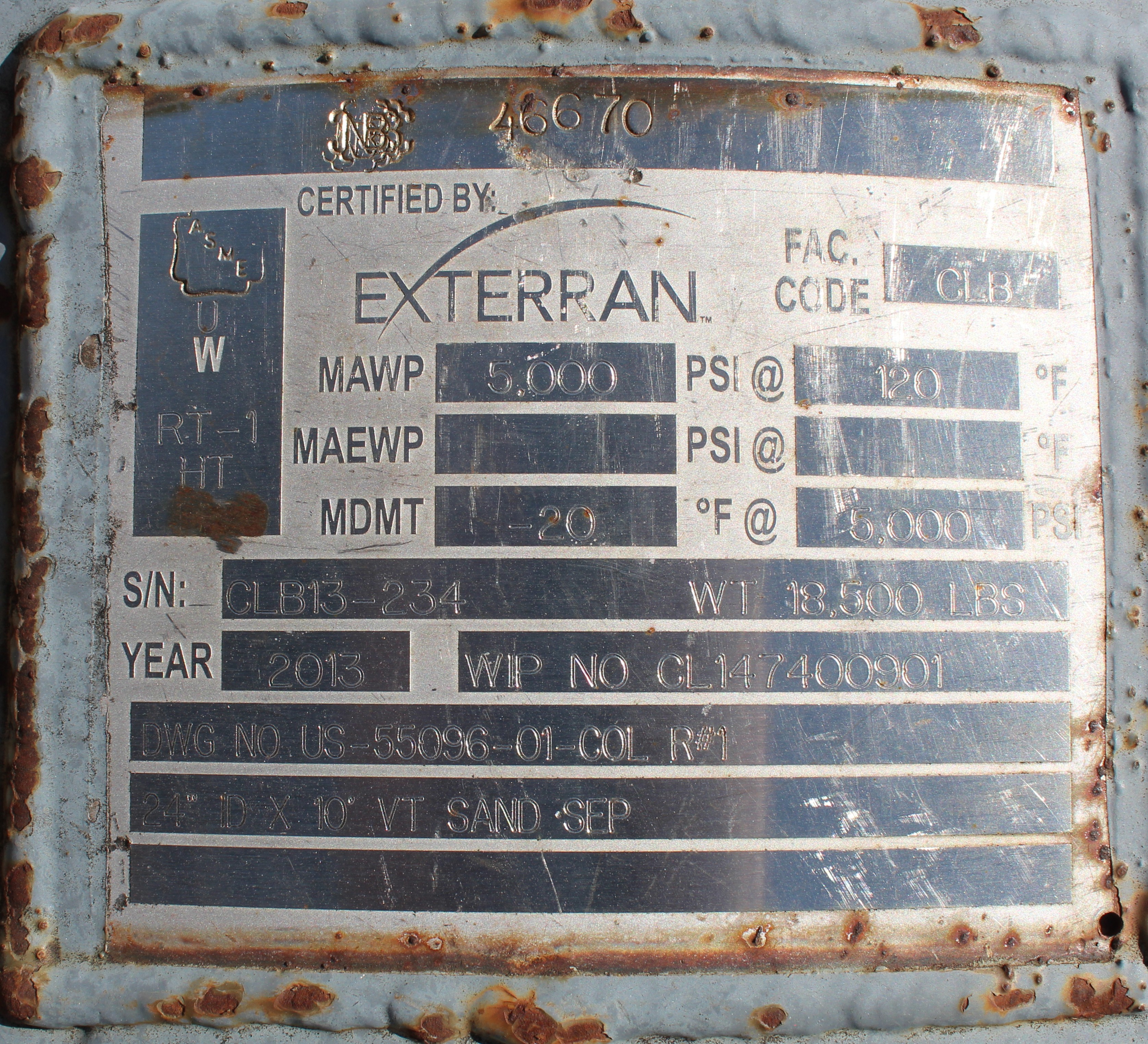 Used Sand Trap, Cyclonic, 30"x10', 5000#