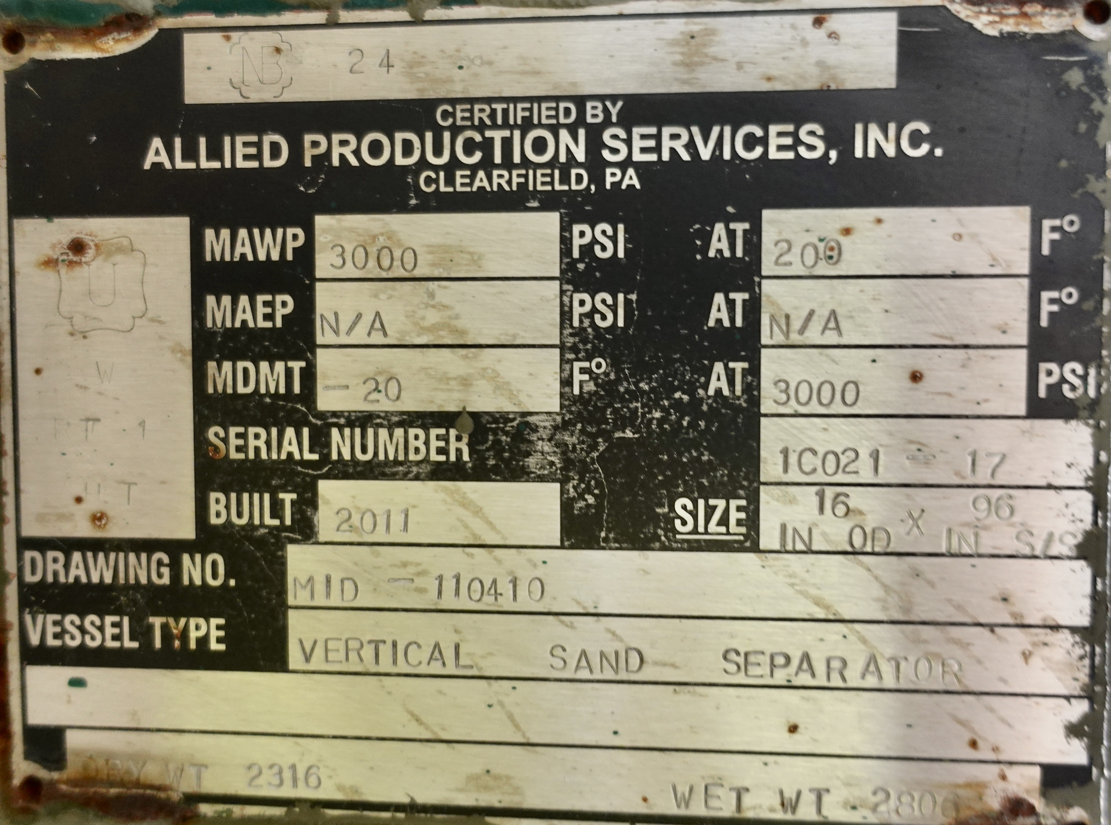 Used Sand Trap, Gravity, 16"x8', 3000#