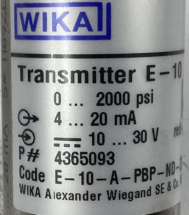 Transmitter, Pressure, 1/2", 2000#