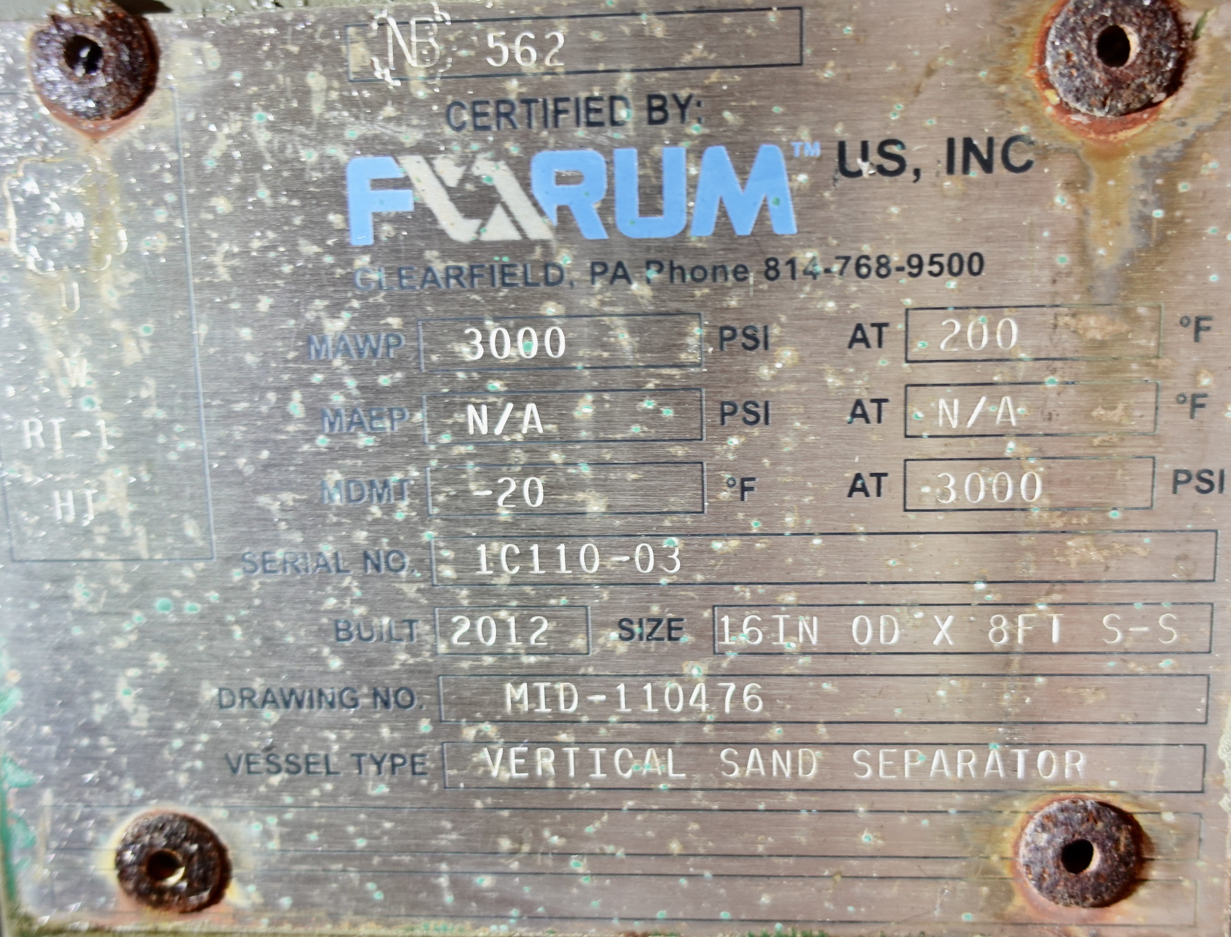 Used Sand Trap, Gravity, 16"x8', 3000#