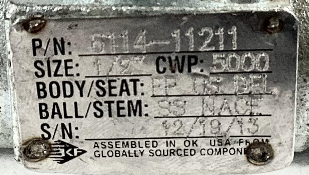 Valve, Ball, FxF, 1/2", 5000#