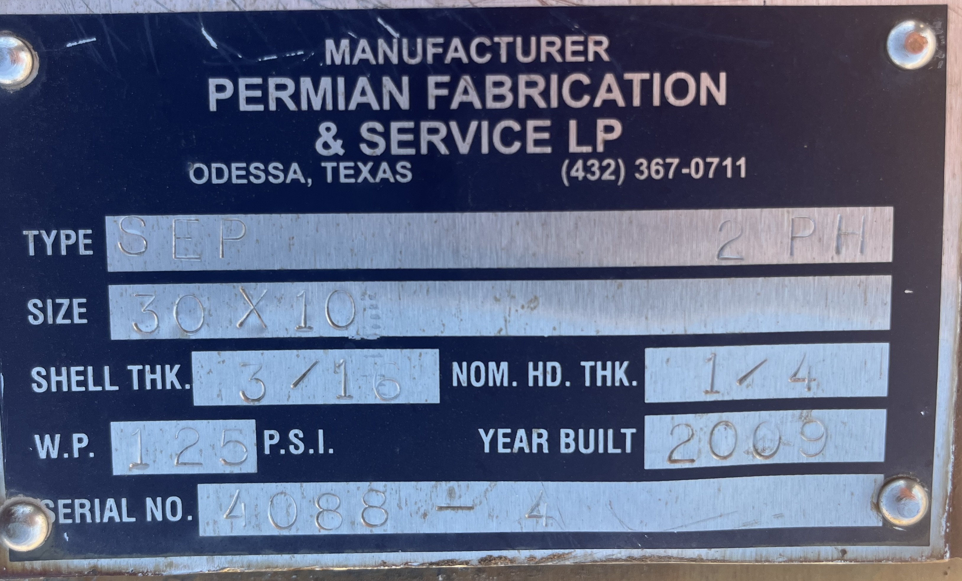 Used Separator, Vertical, 2P, 36"x9', 100#