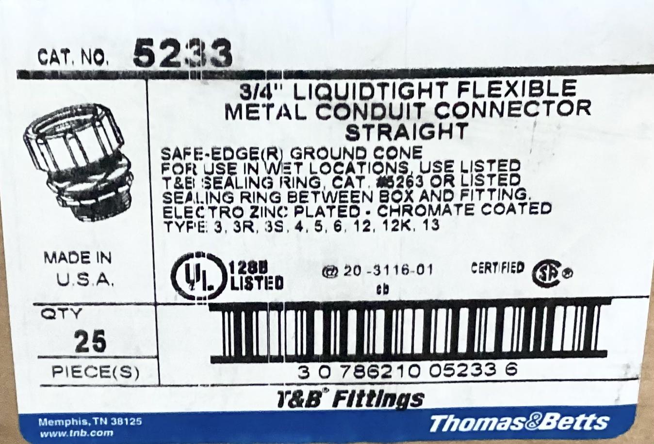 itting, Conduit, Liquid-tight, Electrical, 3/4", MxF