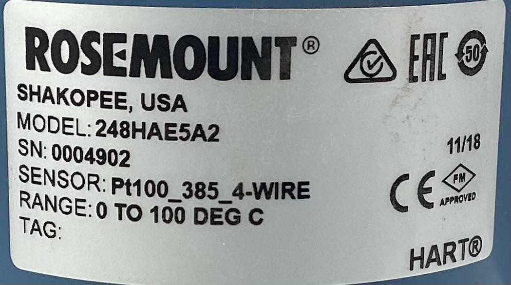 Temperature Assembly, Rosemount, 1/2" FNPT, Model 248