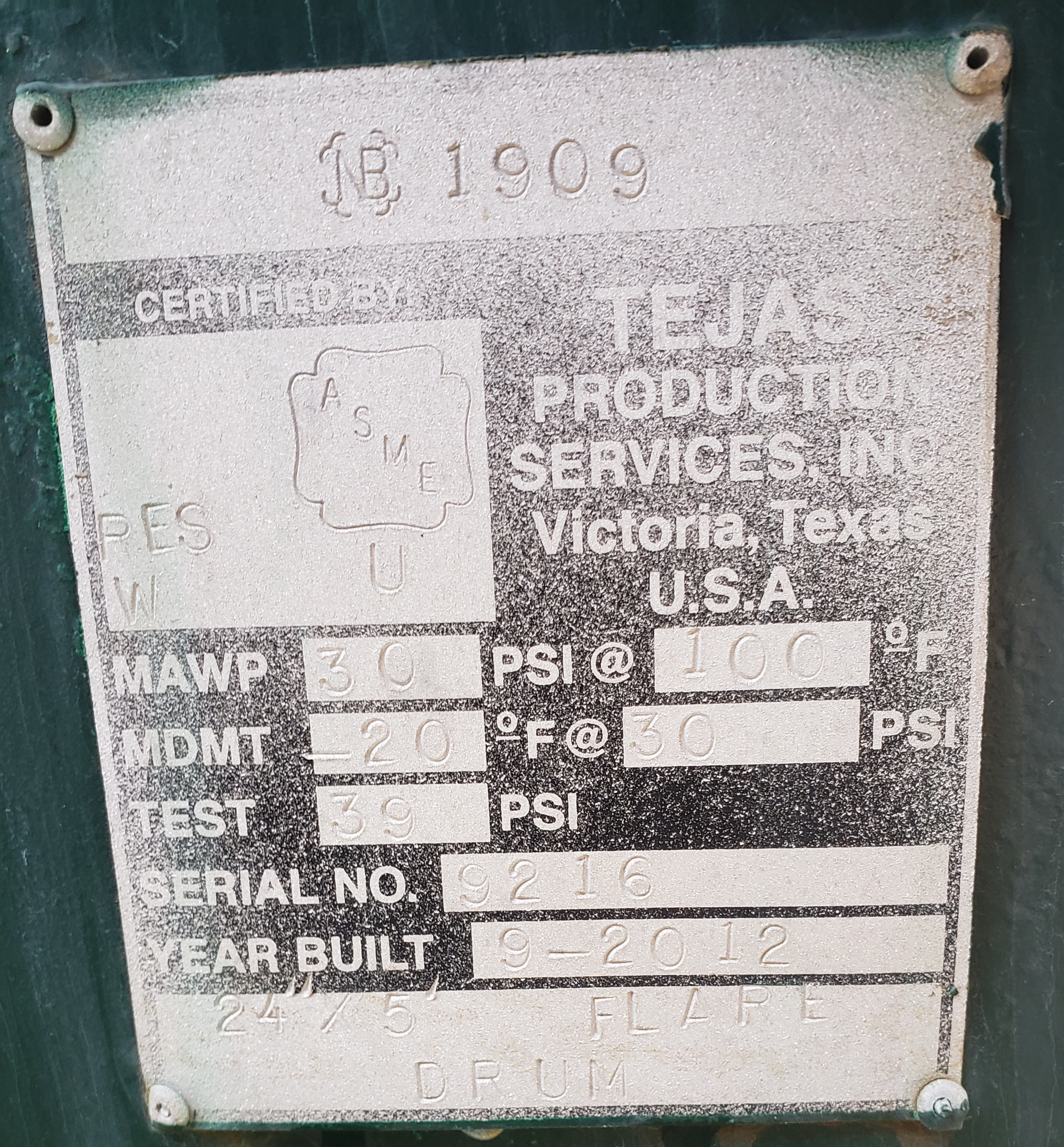 Used Flare Knockout, 24"x5', 30#