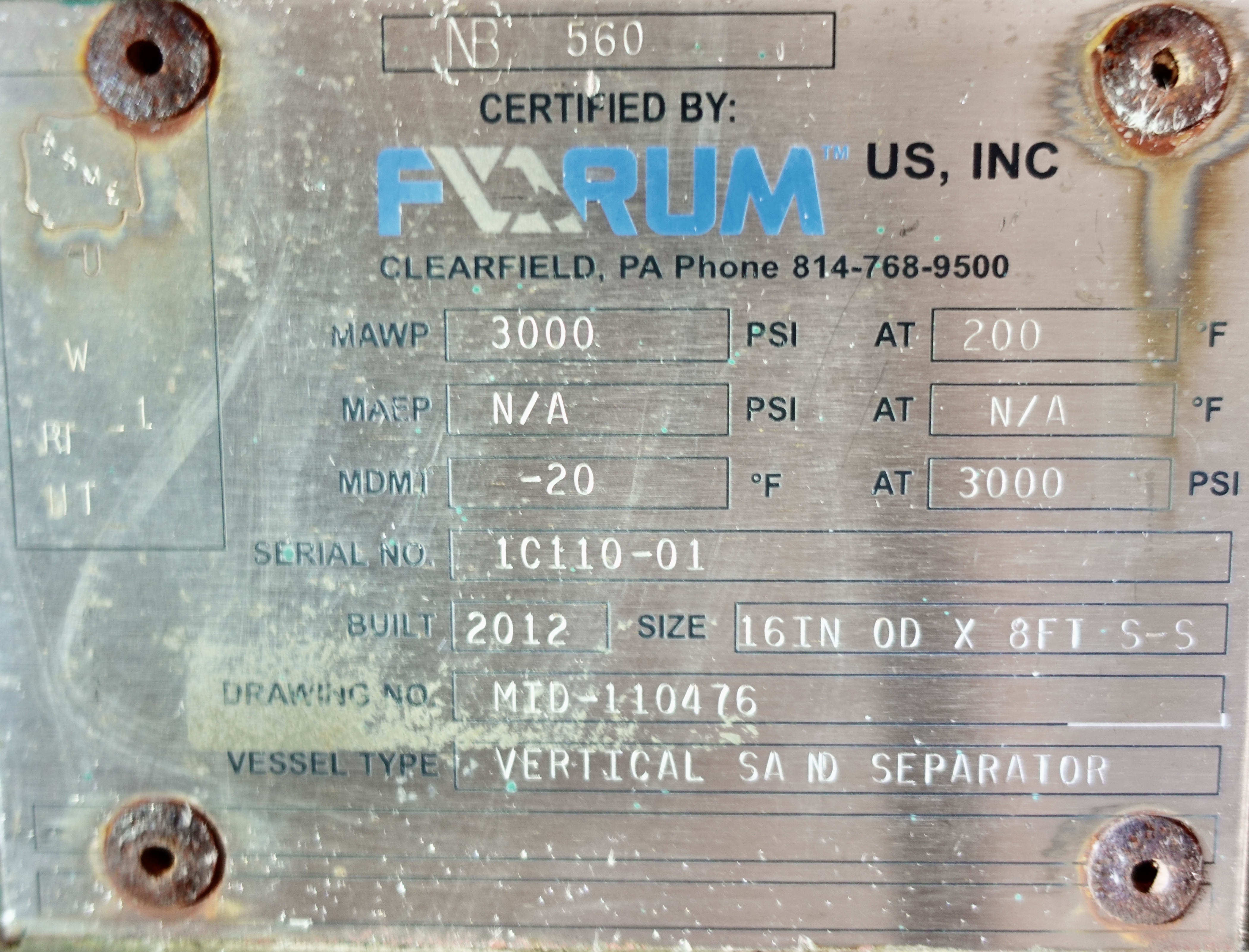 Used Sand Trap, Gravity, 16"x8', 3000#