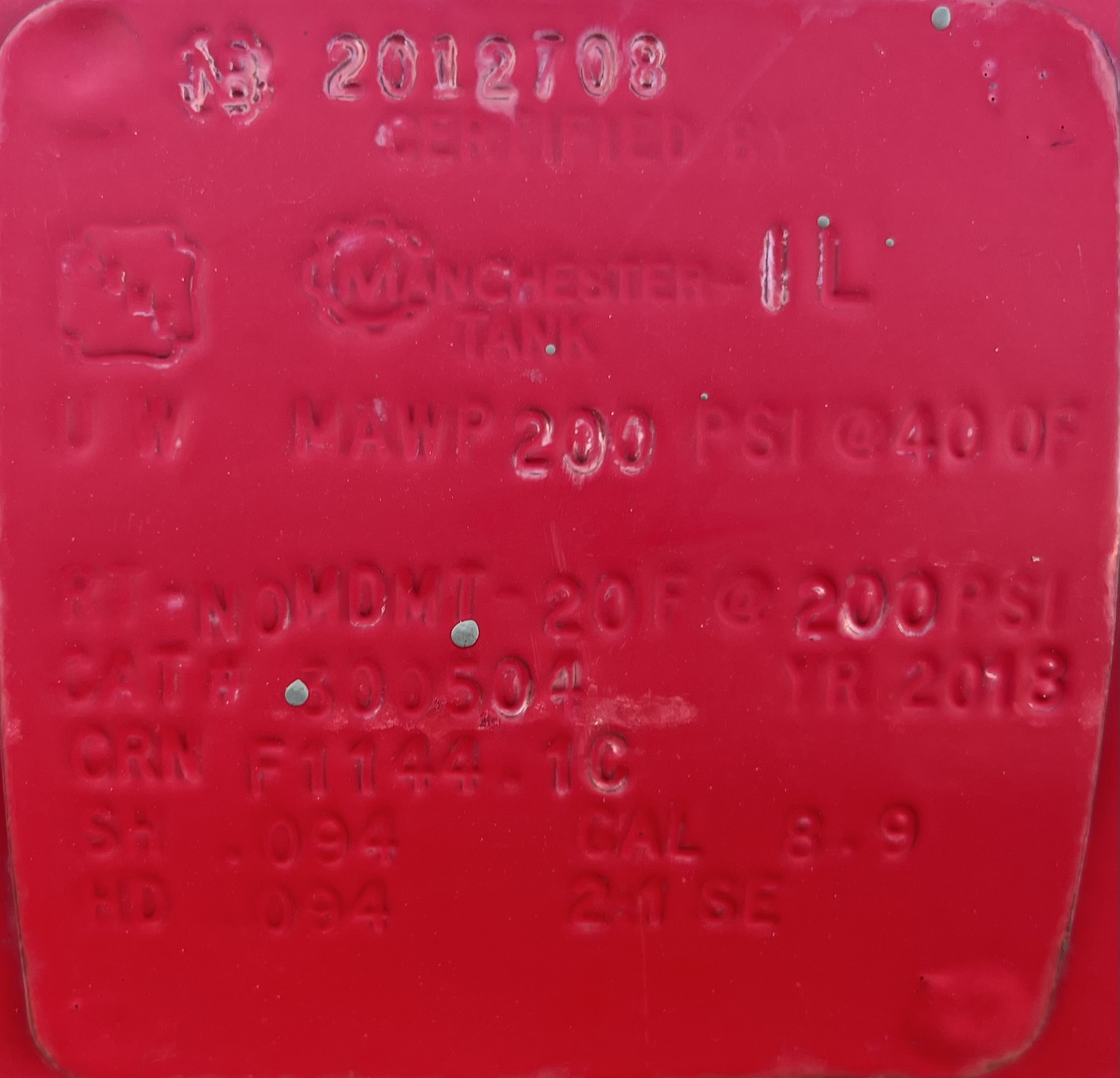 Used Blowcase, Horizontal, 8.9 gal, 200#