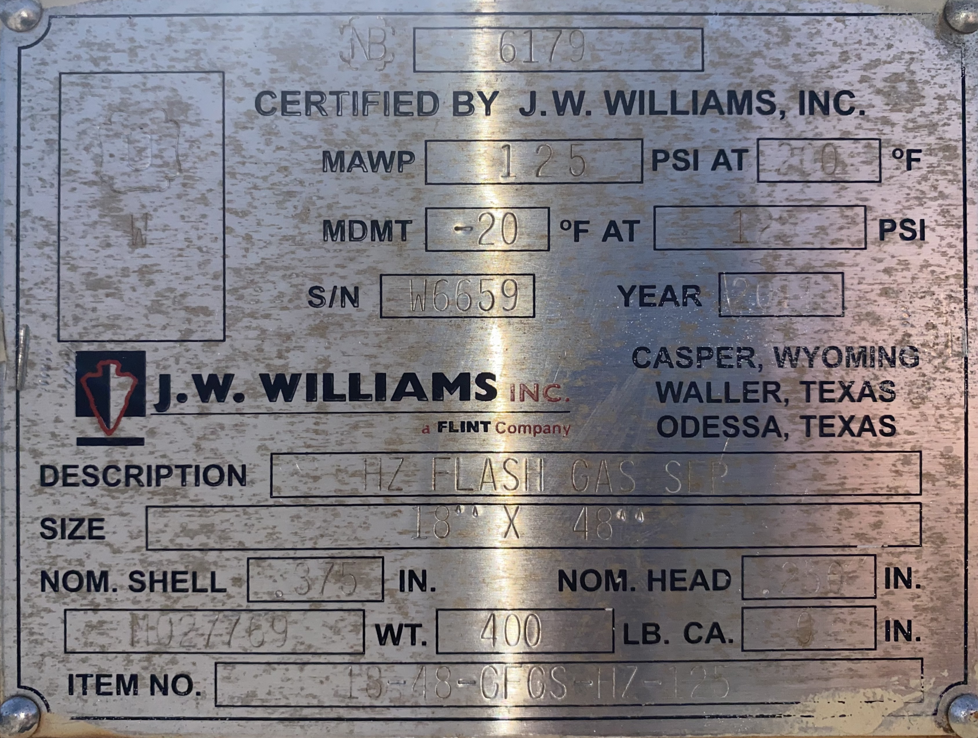 Used Dehy, 200 mbtu, 24" Tower